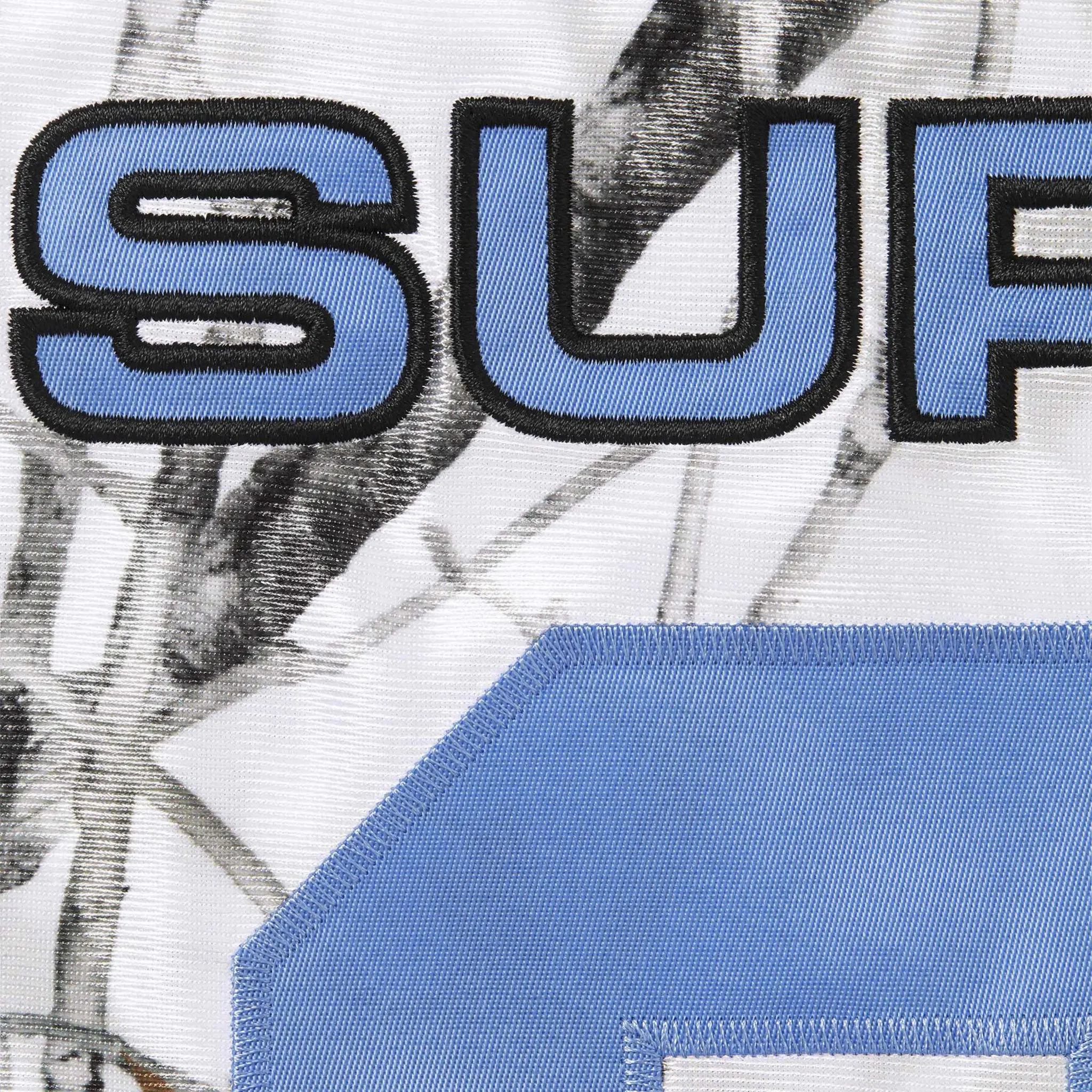 Detailed View of Supreme Breast Cancer Awareness Football White Jersey FW25KN26-WHITE