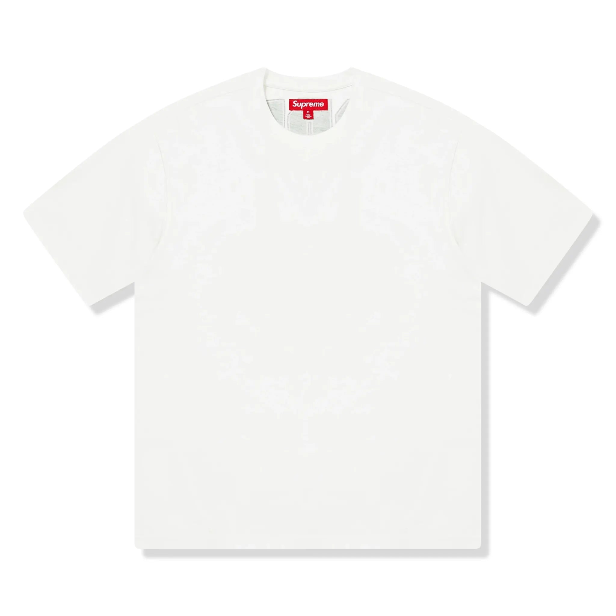 Front View of Supreme Cracked Back Arc White T Shirt FW24KN52-WHITE