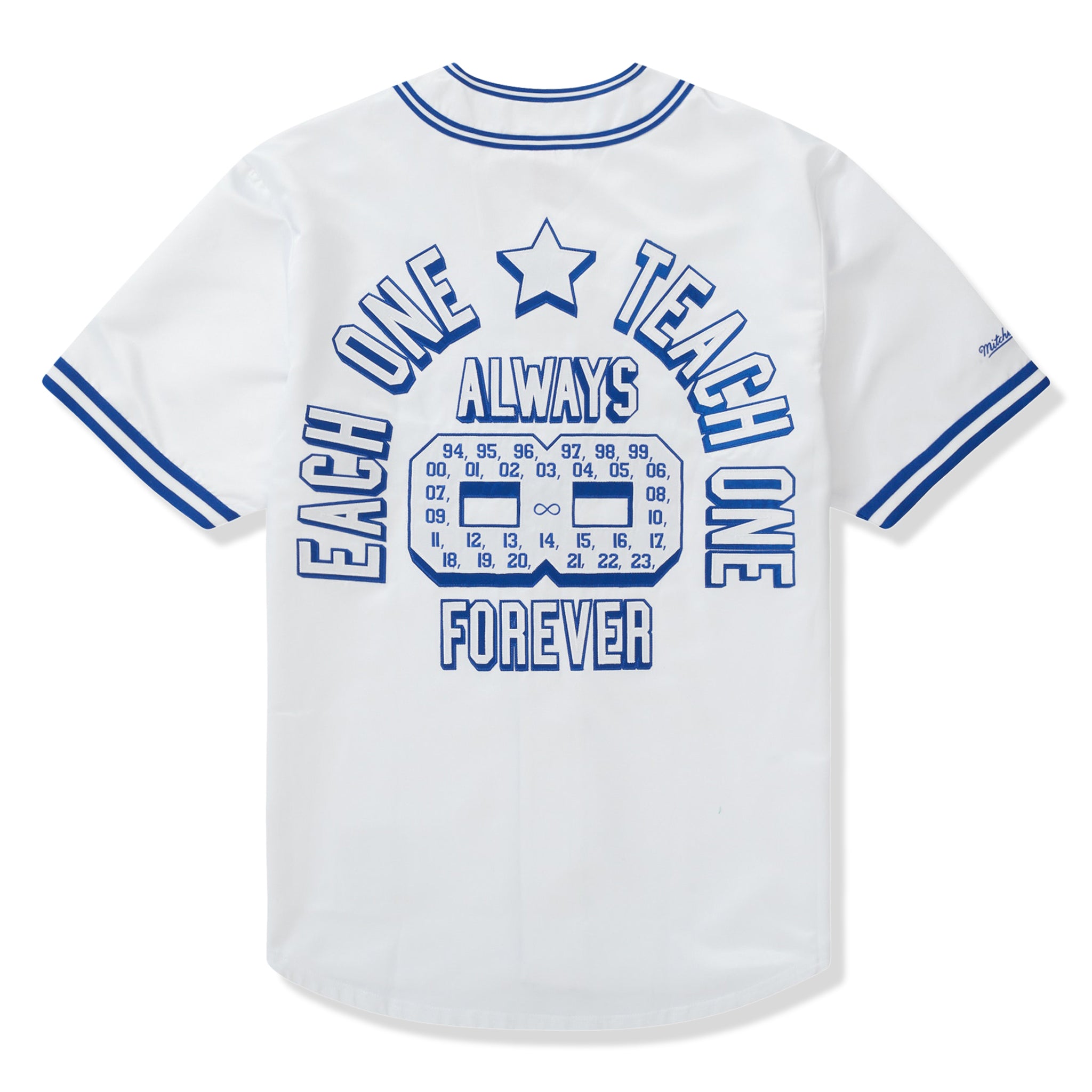 Image of Supreme Mitchell & Ness Satin White Baseball Jersey