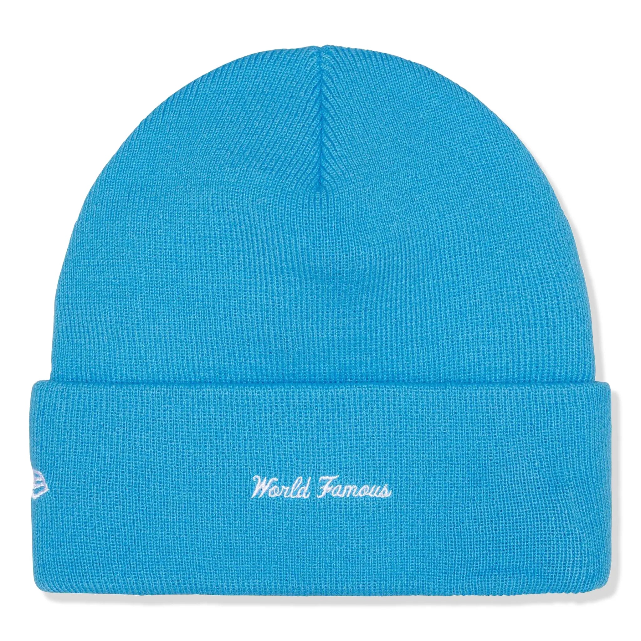 Back View of Supreme New Era Box Logo Cyan Beanie (FW25) FW25BN5-CYAN