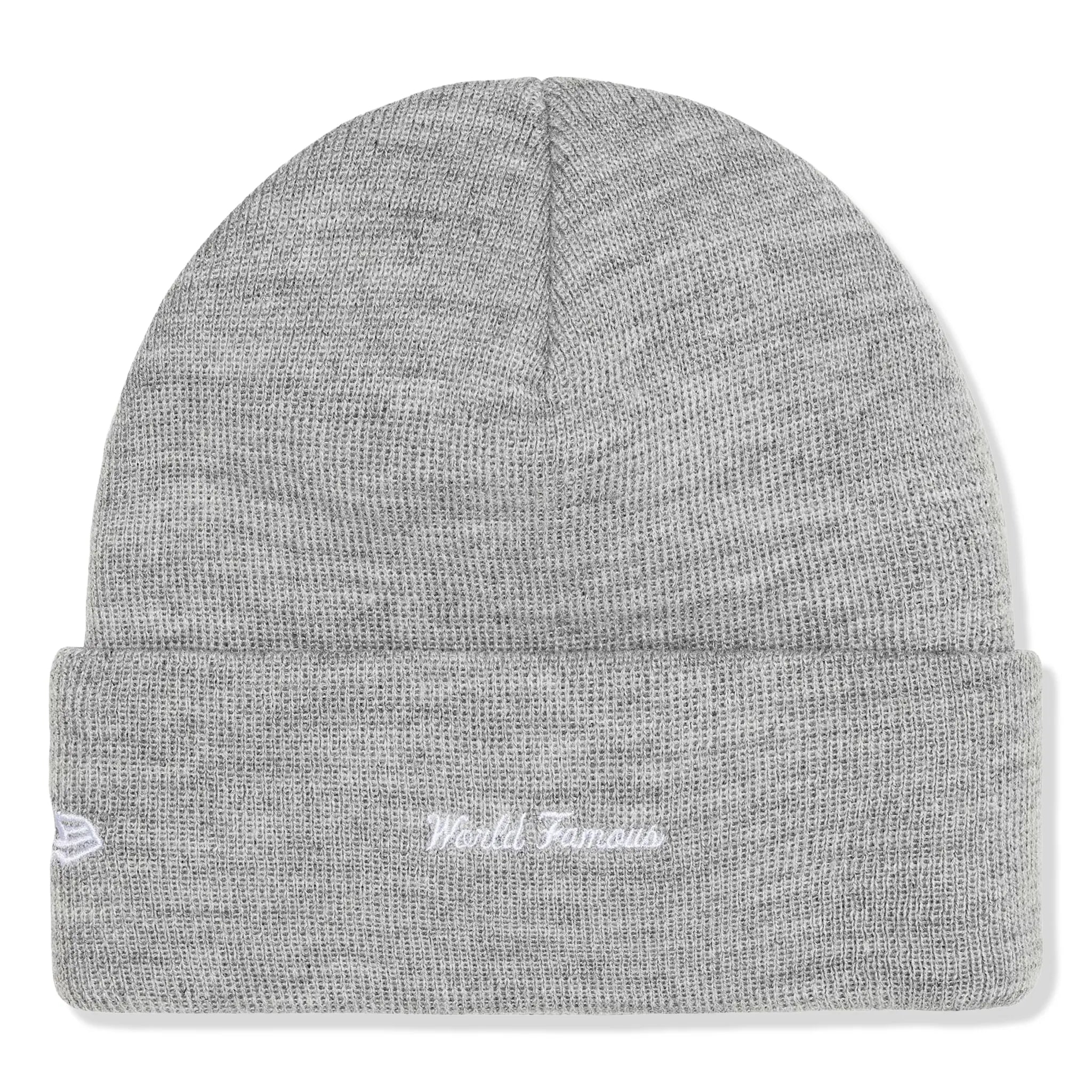 Back View Supreme New Era Box Logo Heather Grey Beanie (FW25) FW25BN5-HEATHER GREY