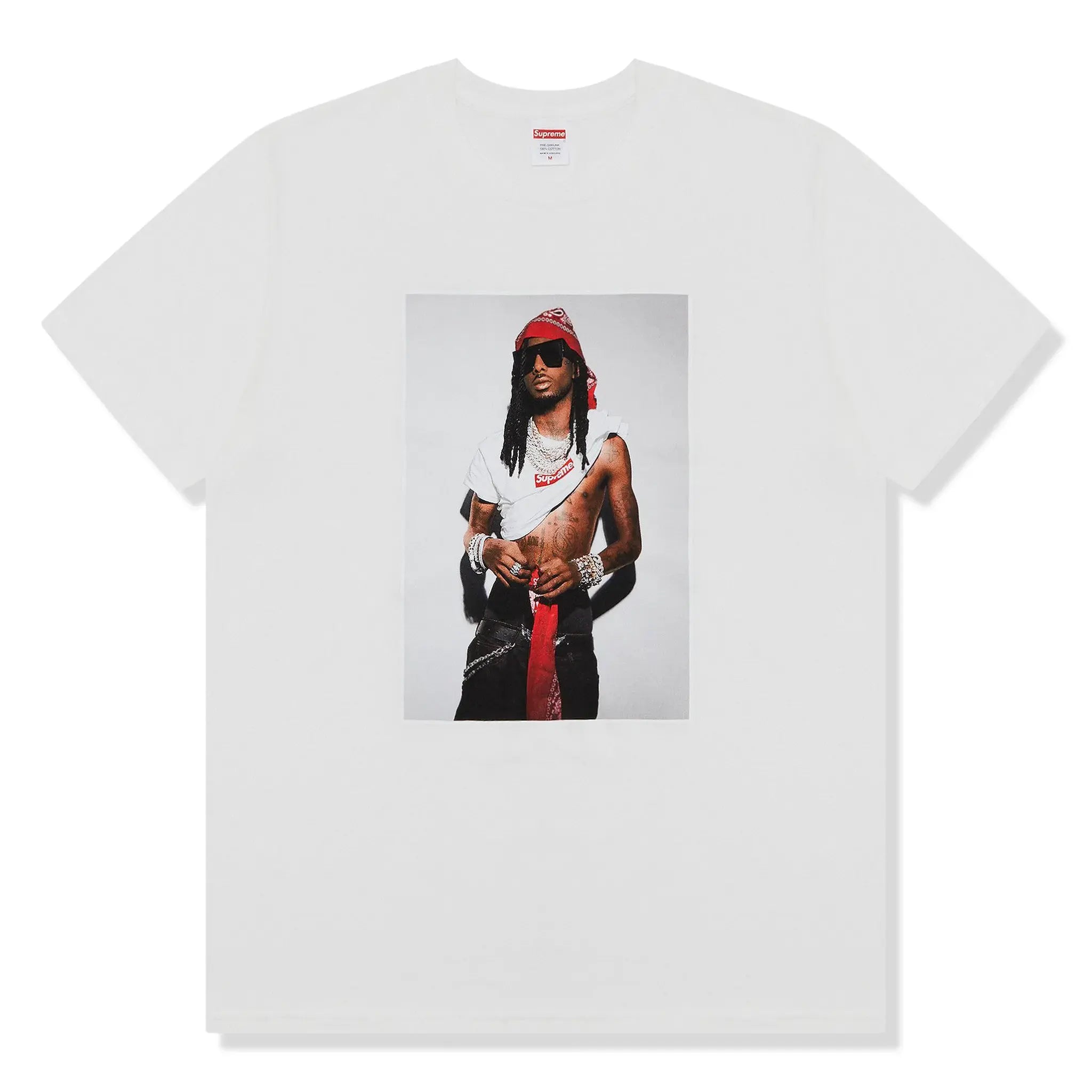 Front View of Supreme Playboi Carti White T Shirt FW25T50-WHITE
