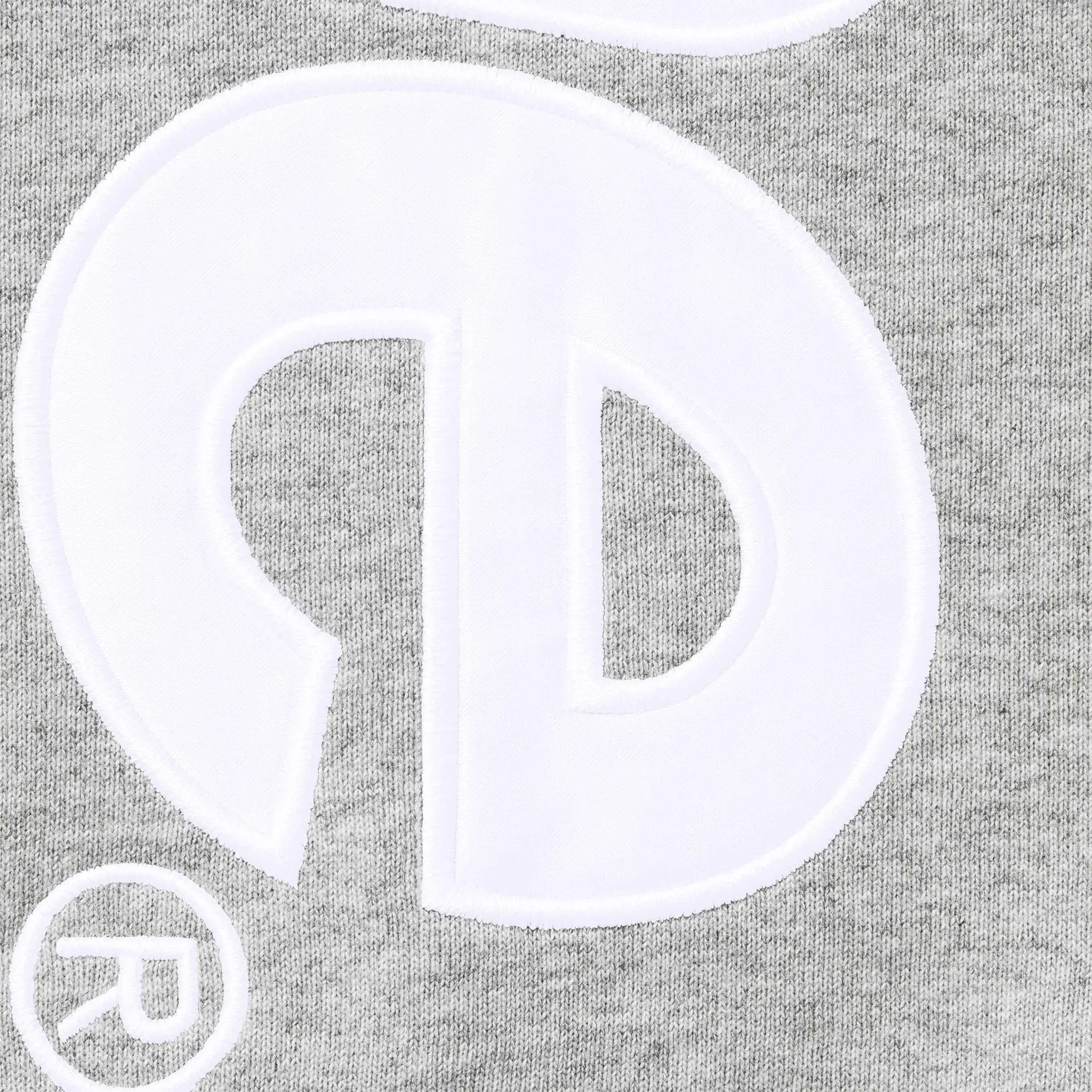 Detailed View of Supreme Satin Applique Heather Grey Sweatpants