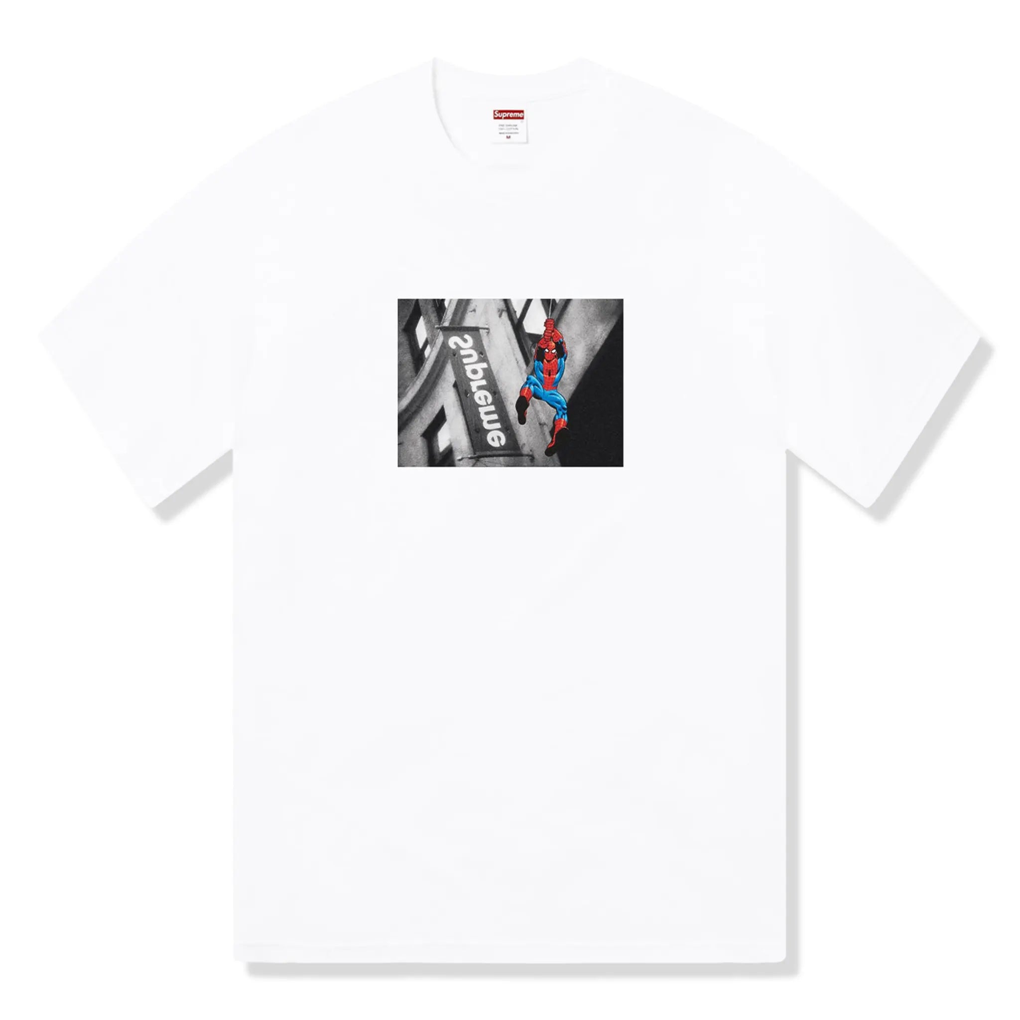 Front View of Supreme Spider Man White T-Shirt (SS26) SS26T56-WHITE