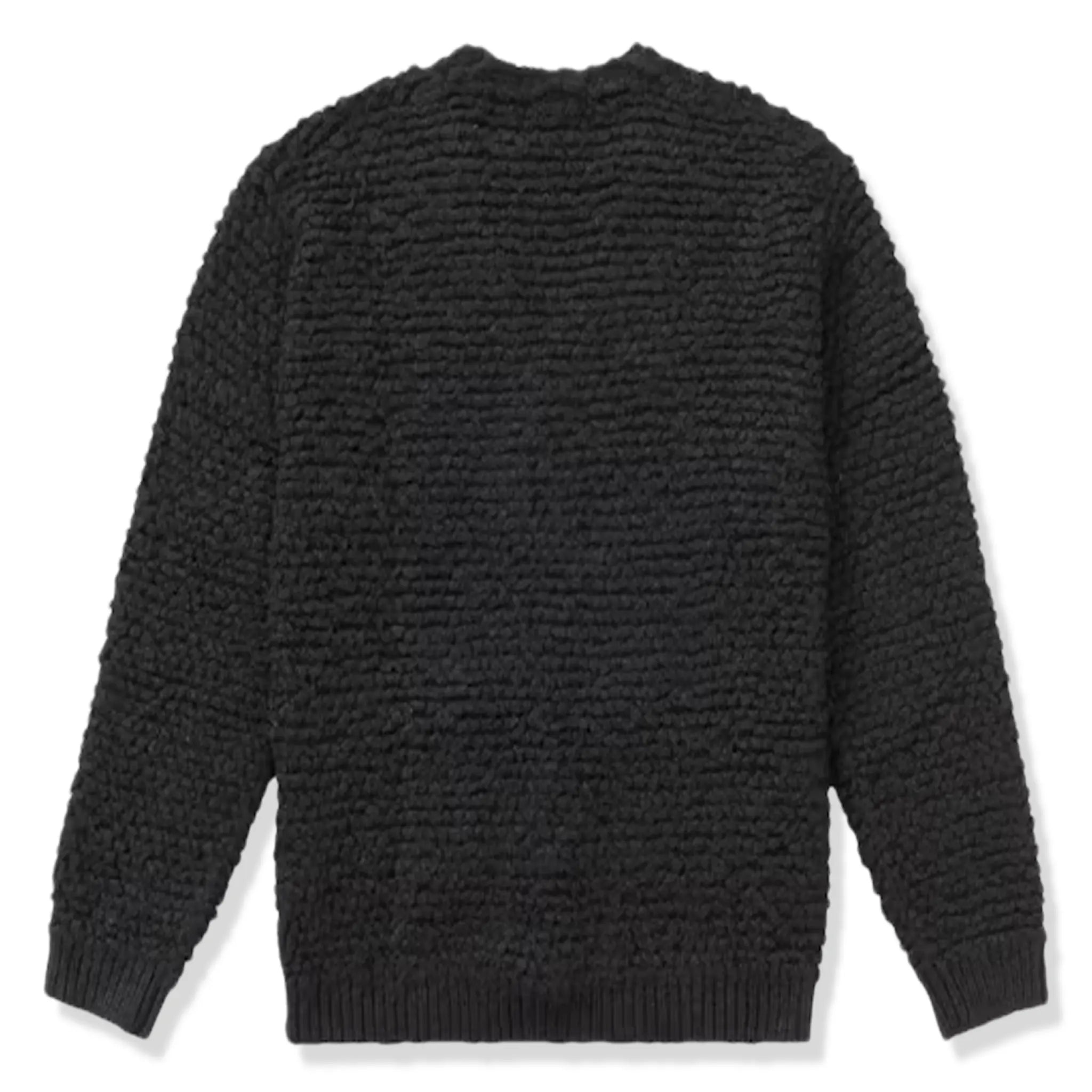 Back view of Supreme Textured Black Knotted Cardigan
