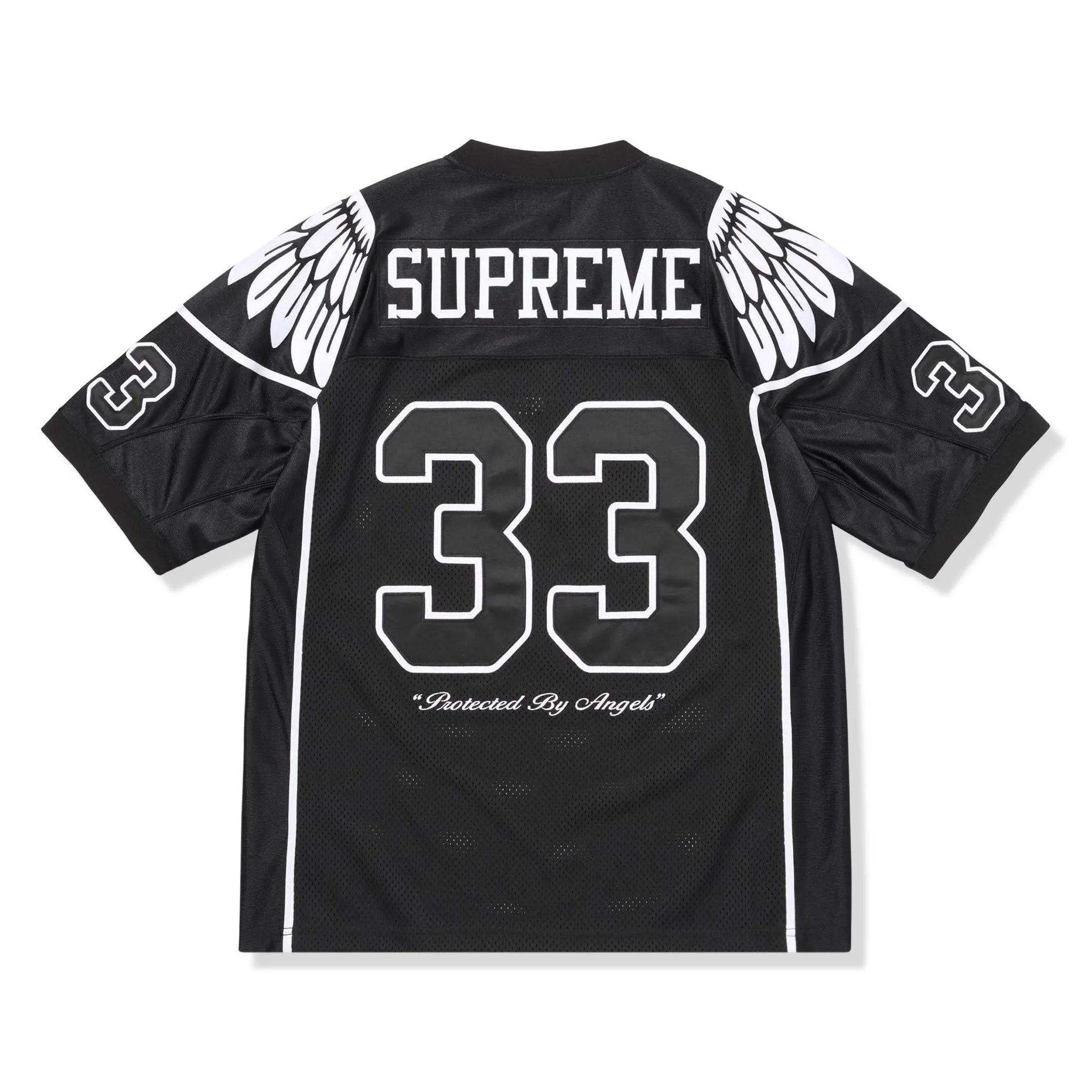 Black View of Supreme Wings Black Football Jersey SS26KN104-BLACK
