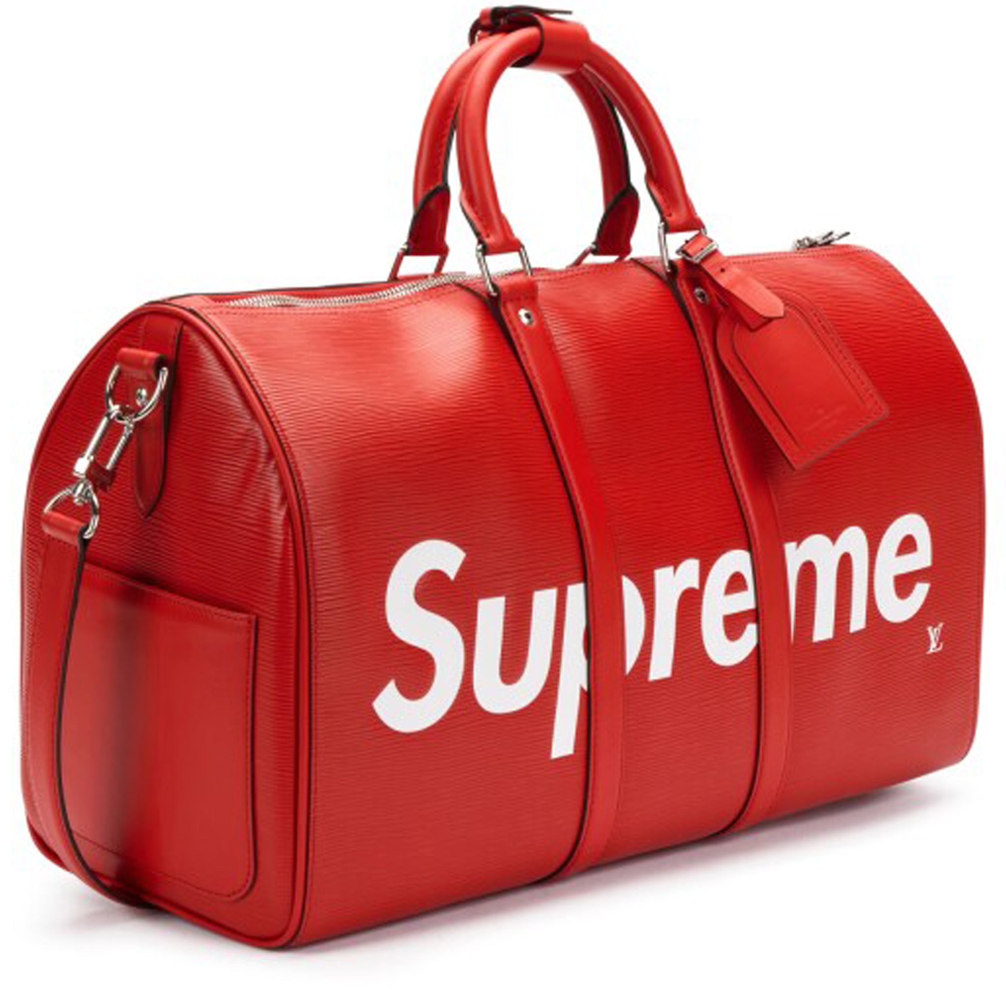 Front side View of Supreme x Louis Vuitton Keepall Bandouliere 45