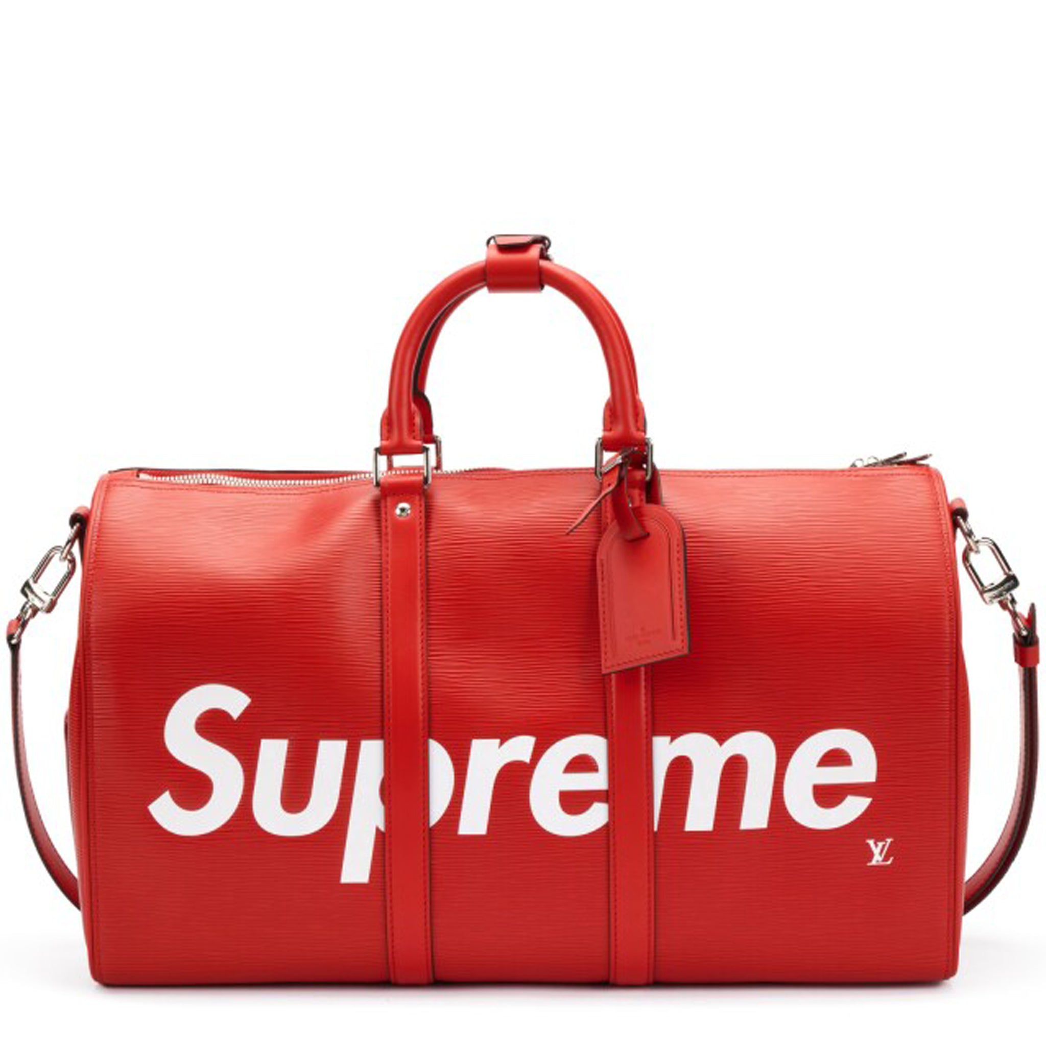 Front View of Supreme x Louis Vuitton Keepall Bandouliere 45