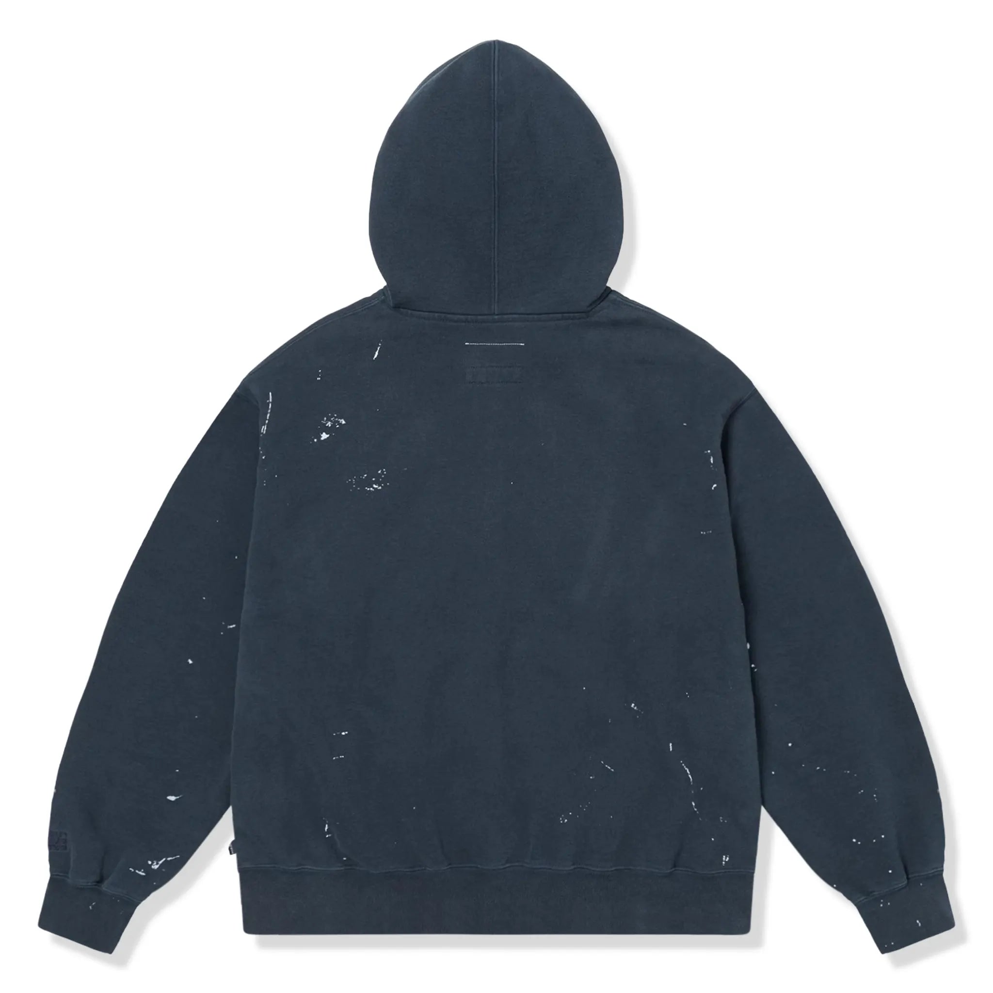 Back View of Supreme x MM6 Maison Margiela Box Logo Navy Zip-Up Hoodie