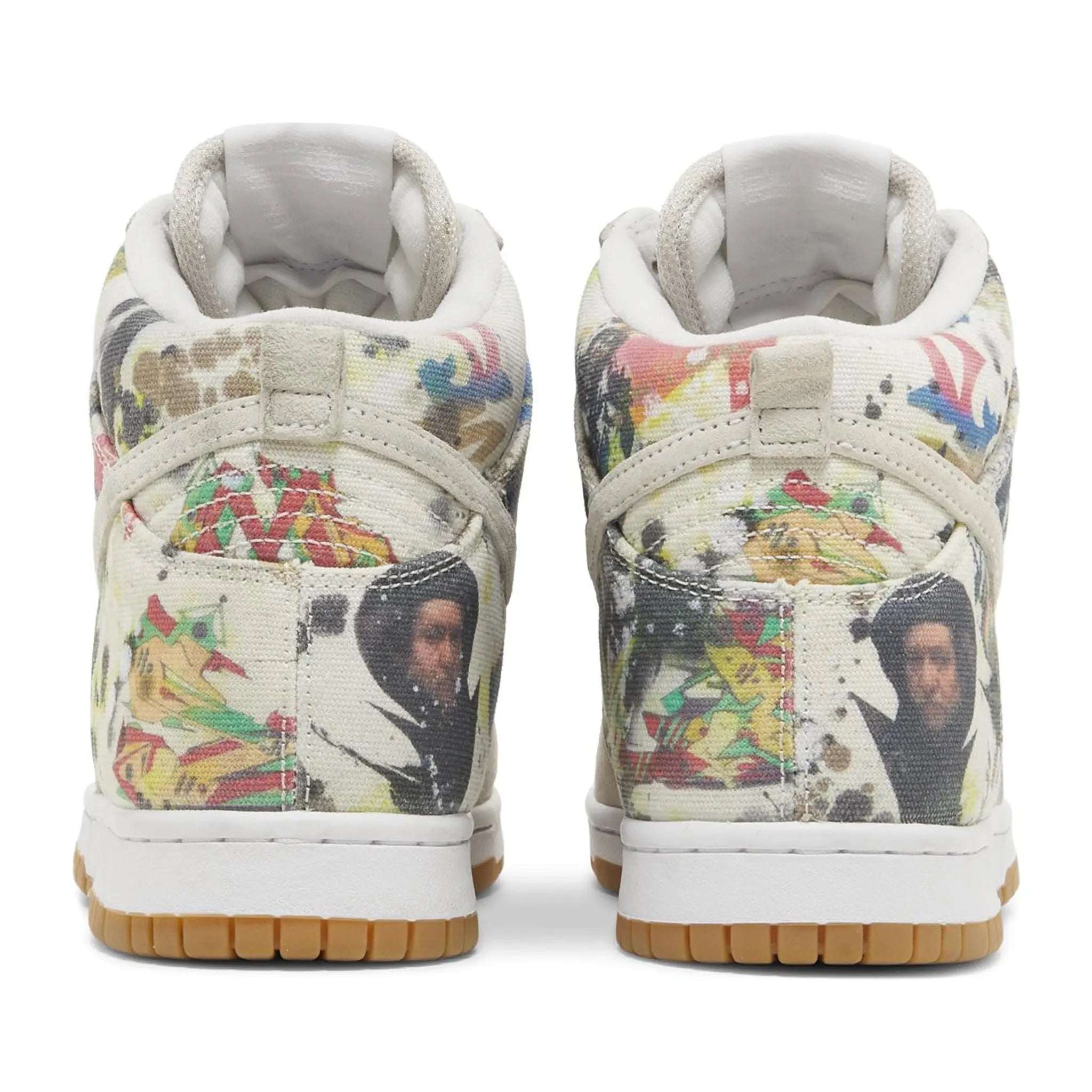 Back view of Supreme x Nike SB Dunk High Rammellzee FD8779-100