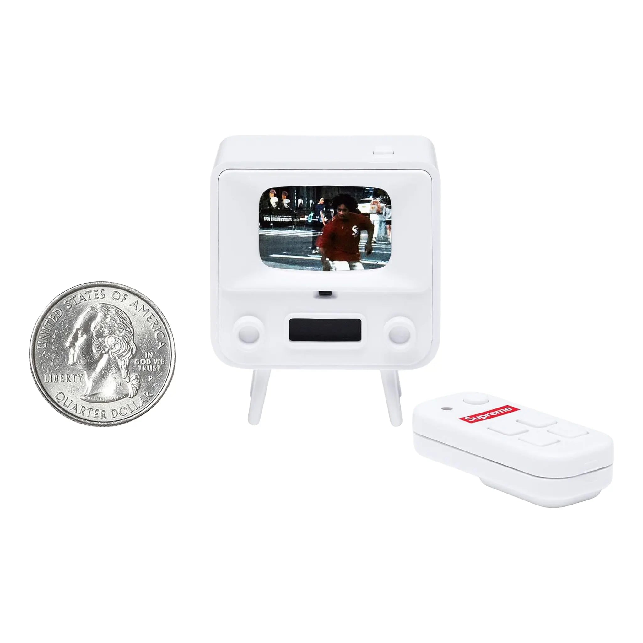Front View of Supreme x Tiny 2 White TV (SS26) SS26A20 WHITE