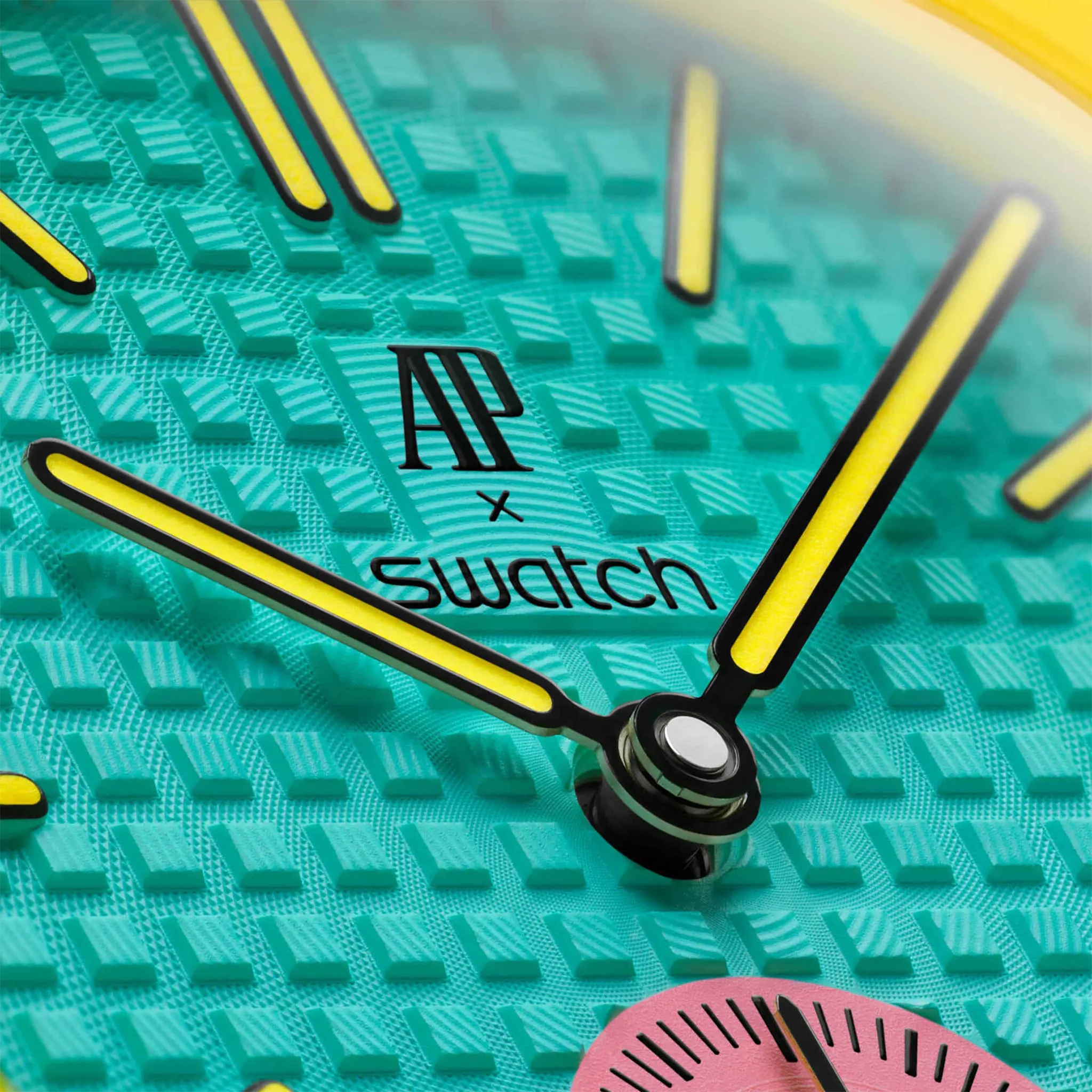 Detailed View of Swatch x Audemars Piguet Royal Pop Otg Roz With Rubber Strap SSX03J100N