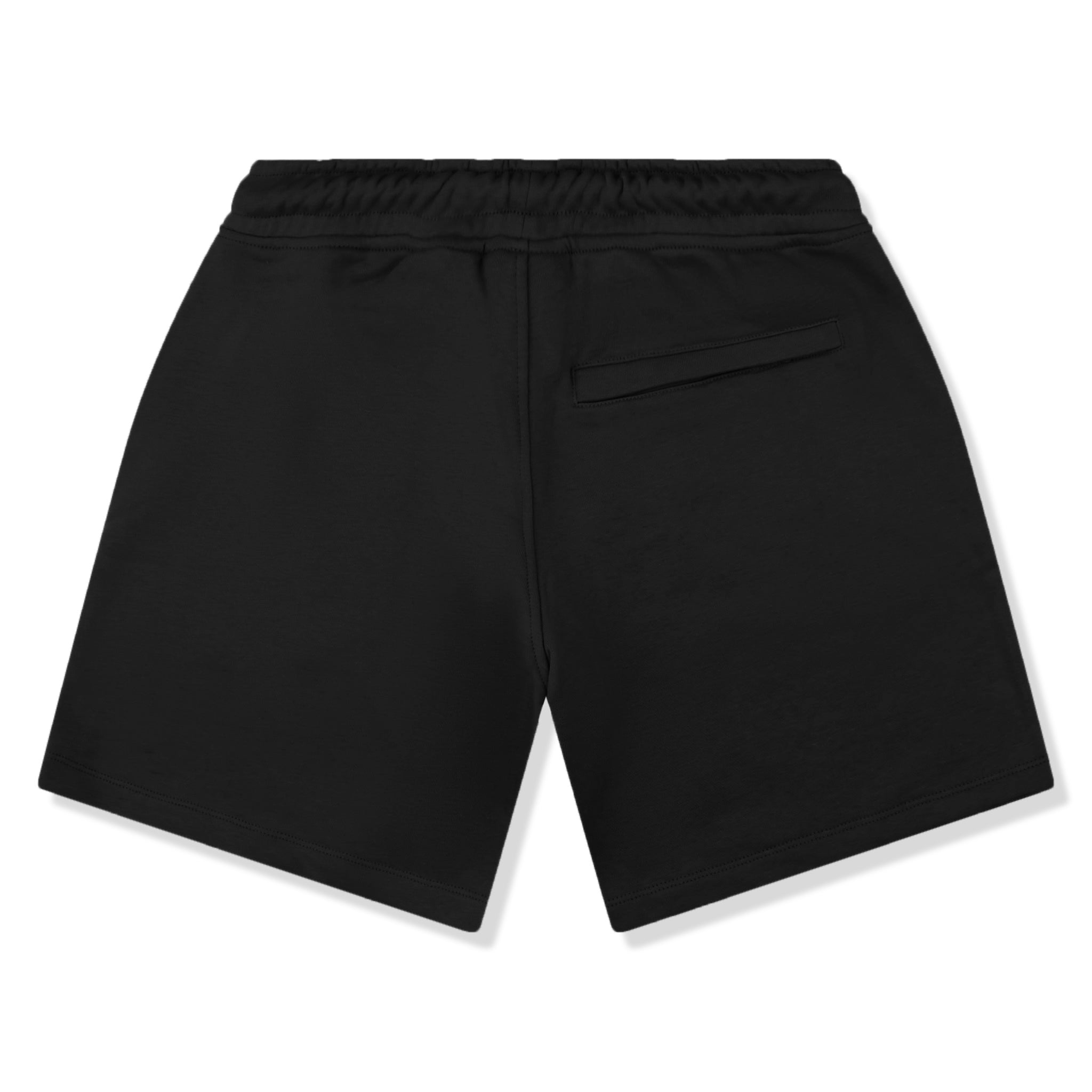 Back view of syna world logo black t-shirt & shorts syna-sht-blk