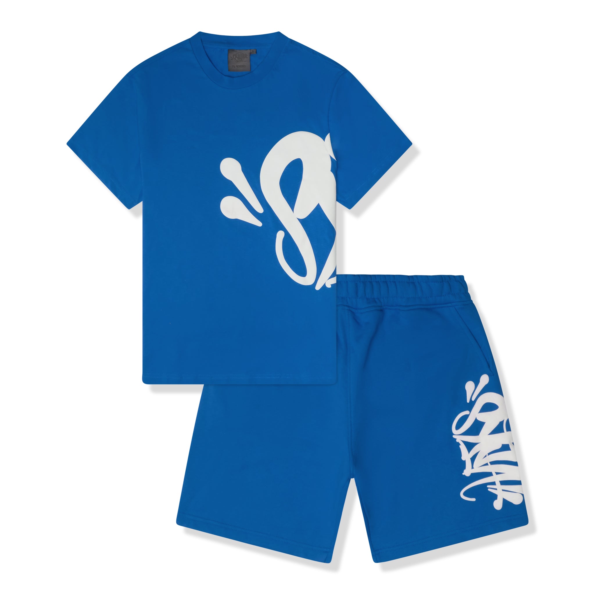Front view of Syna World Team Syna Twinset Blue T-Shirt & Shorts TEAMSYNA-SHT-BLUE