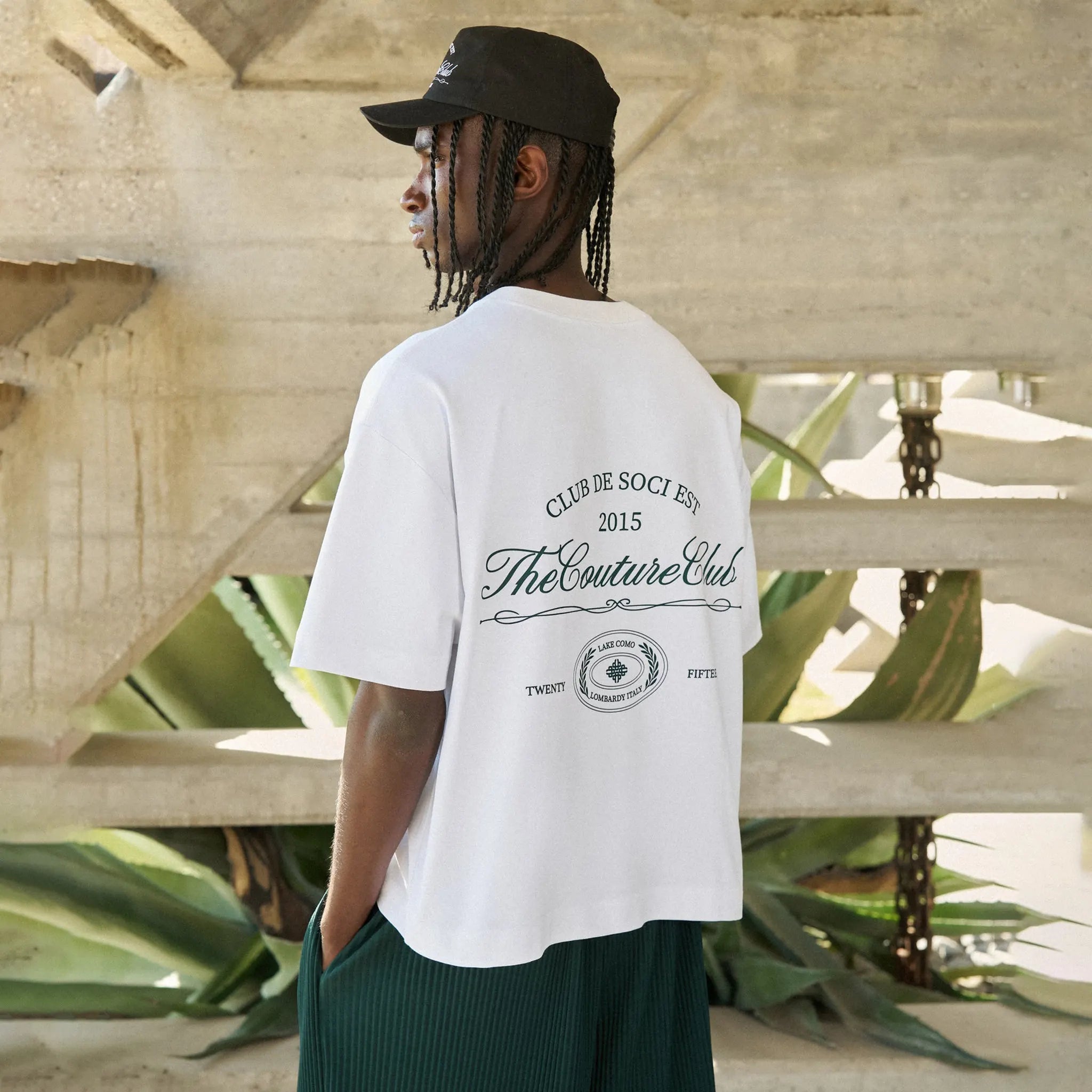Back View of The Couture Club De Soci Graphic Forest Green T-Shirt