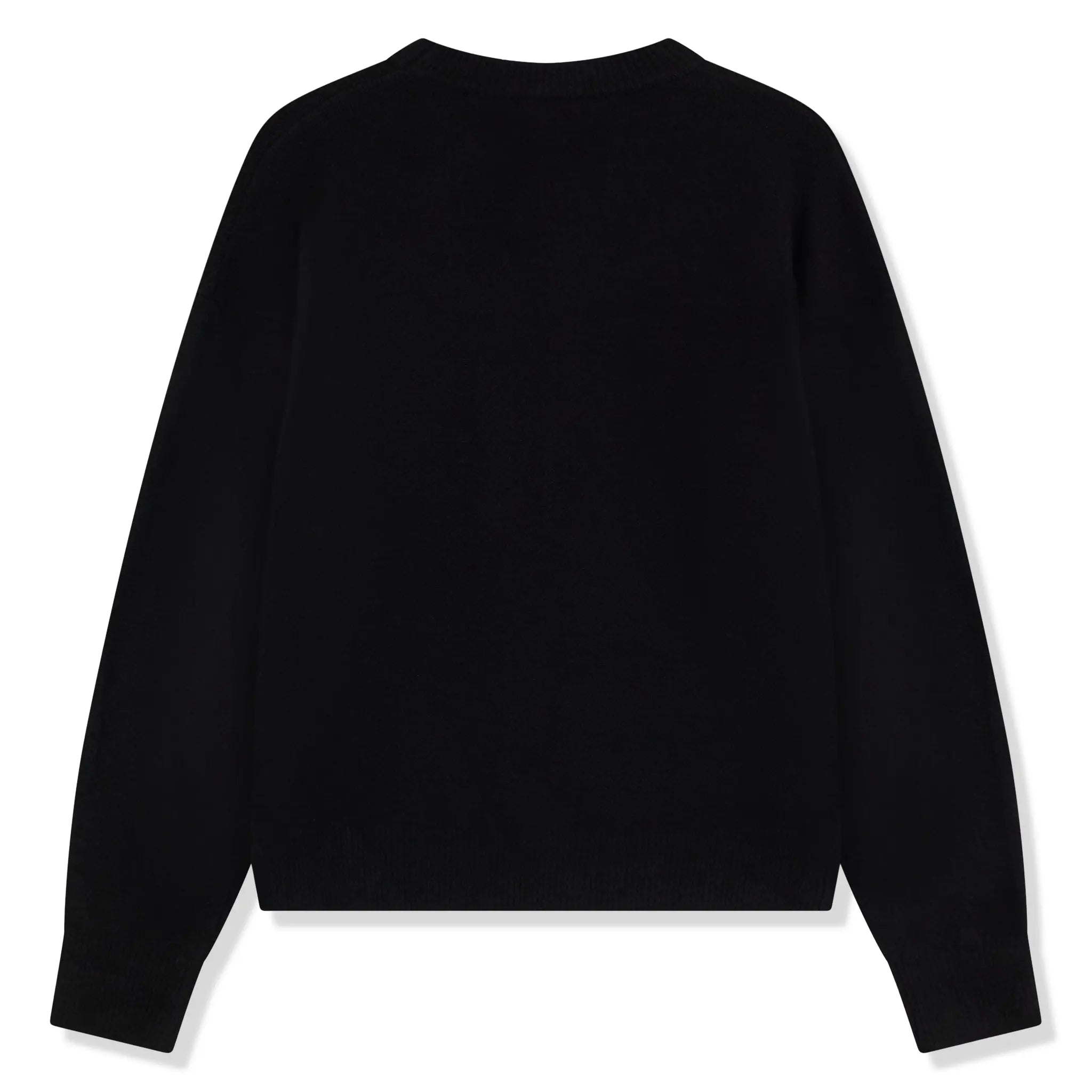 Back View of The Couture Club Emblem Fluffy Knit Black Sweatshirt