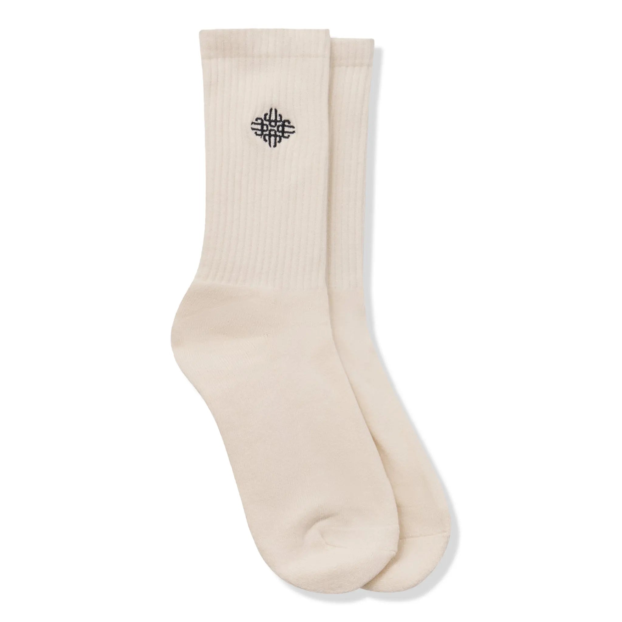Front View of The Couture Club Emblem Sports Off White Socks