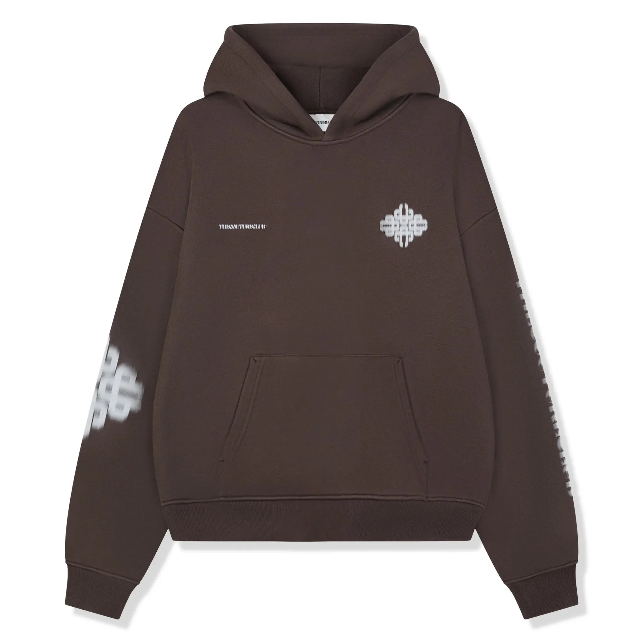 The Couture Club Motion Blurred Emblem Brown Hoodie