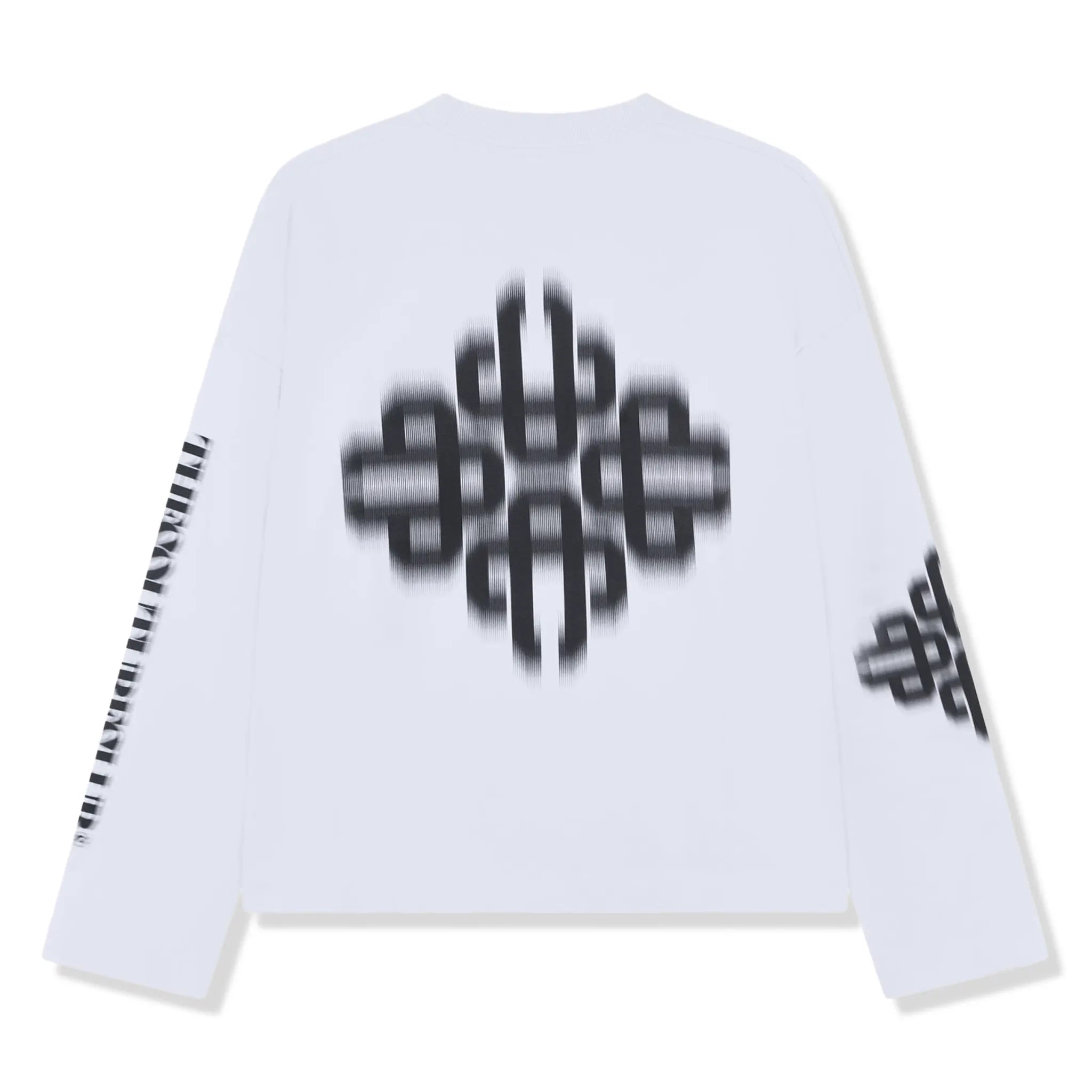 Back View of The Couture Club Motion Blurred L/S White T-Shirt