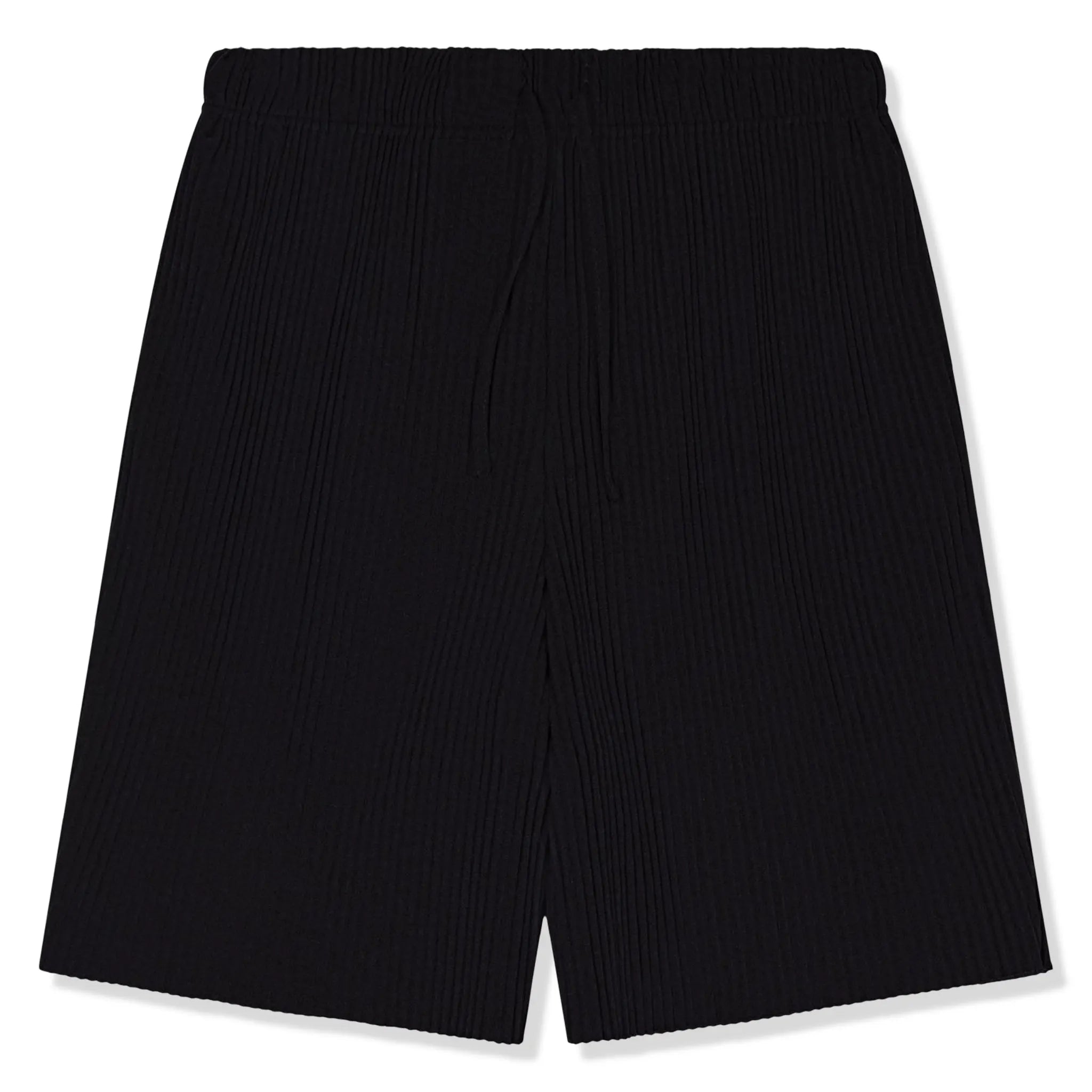 Front View of The Couture Club Plisse Black Shorts