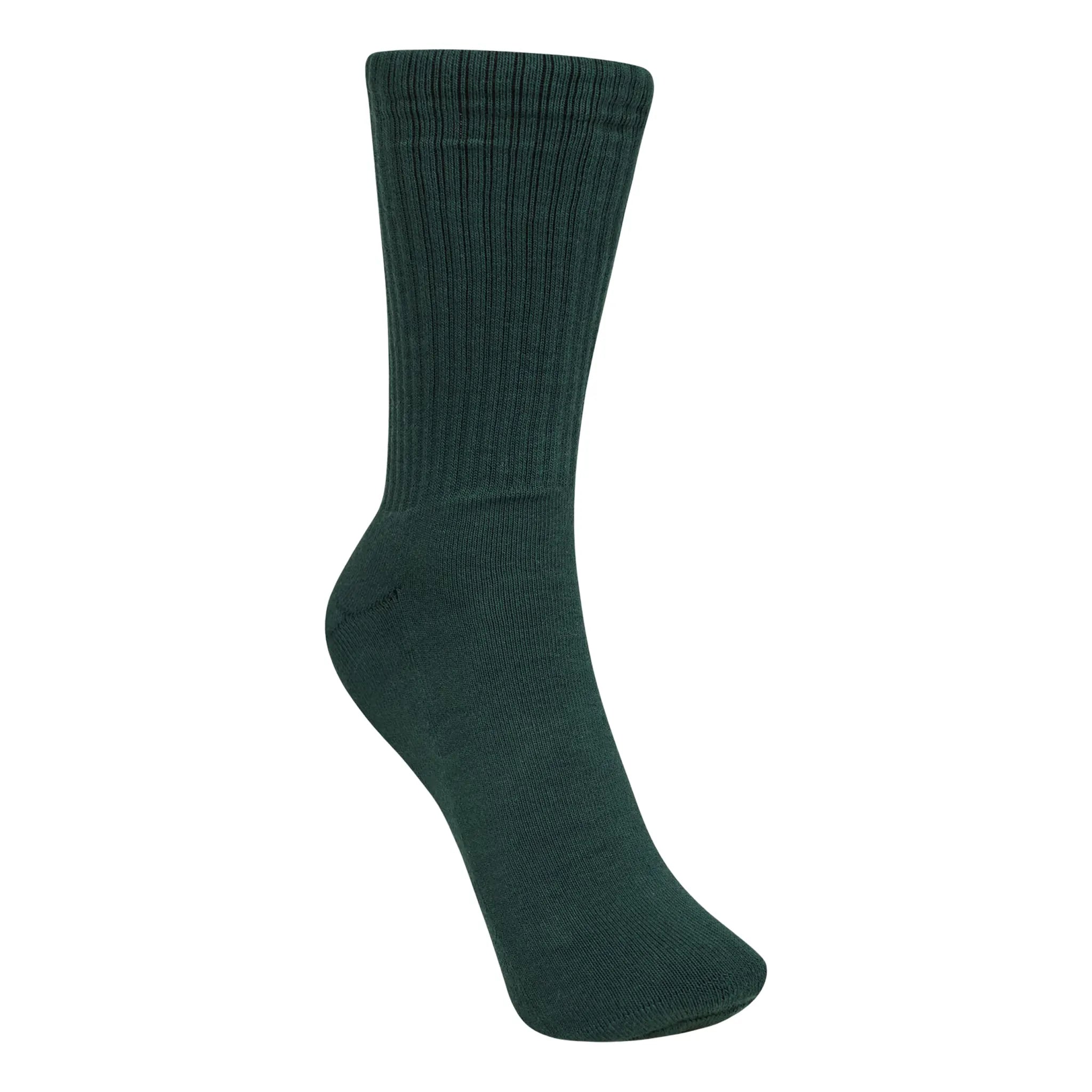 Back Side View of The Couture Club Reverse Emblem Copyright Green Socks