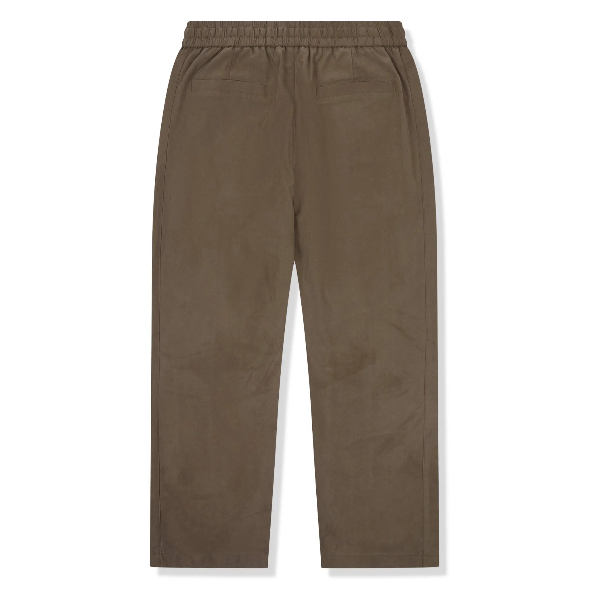 Back View of The Couture Cupro Panelled Brown Trousers