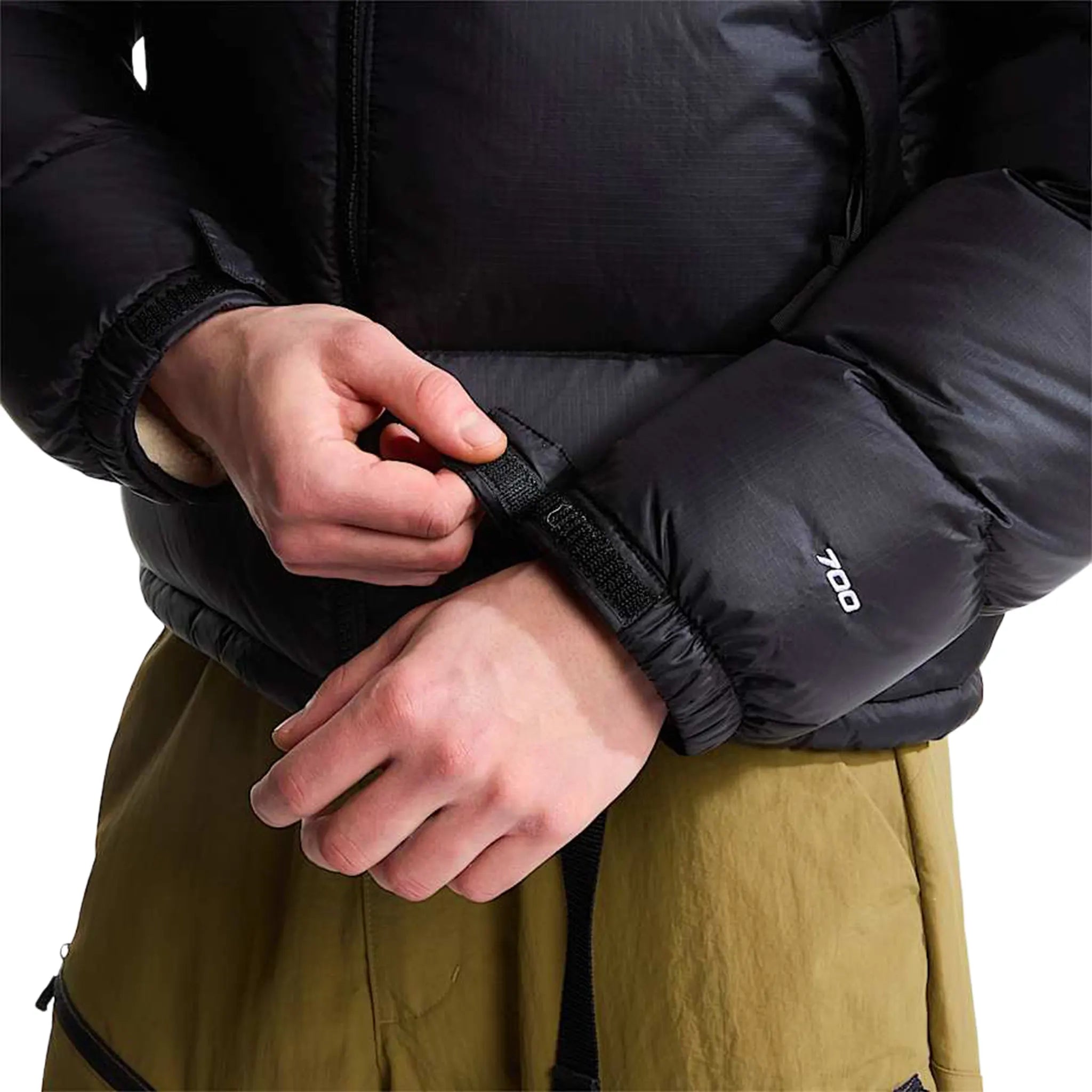 Detailed View of The North Face 1996 Retro Nuptse Black Jacket