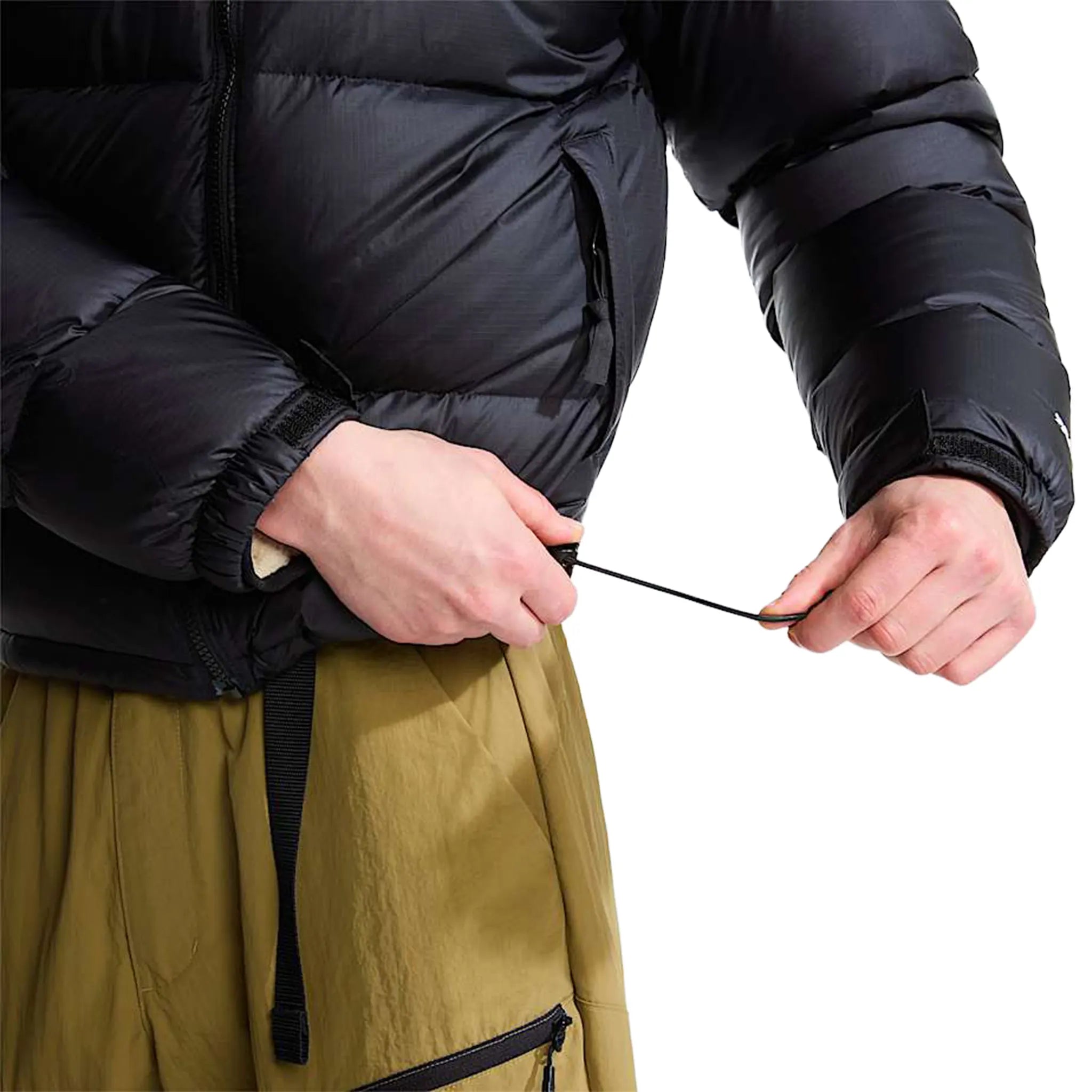 Detailed View of The North Face 1996 Retro Nuptse Black Jacket