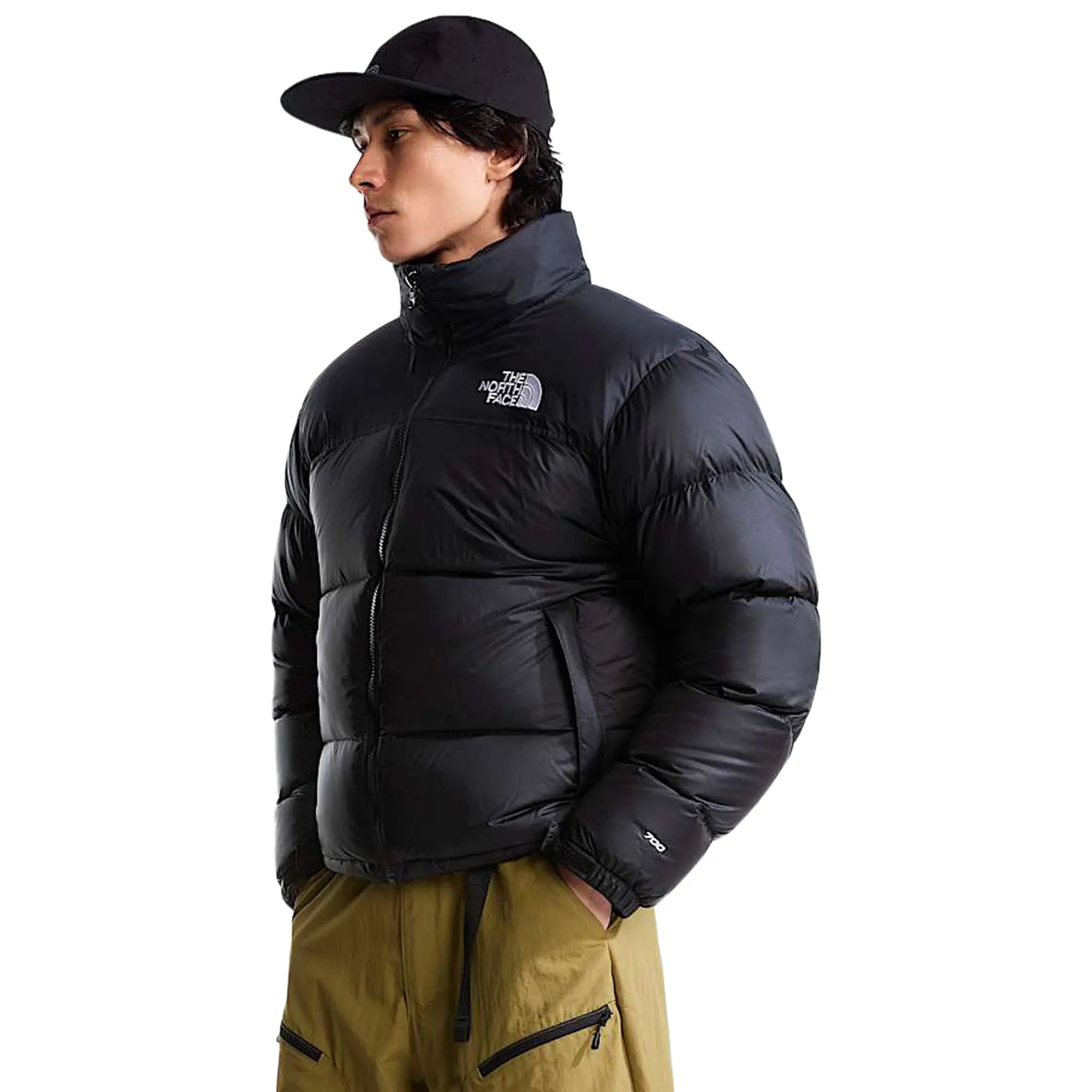 Front Side View of The North Face 1996 Retro Nuptse Black Jacket
