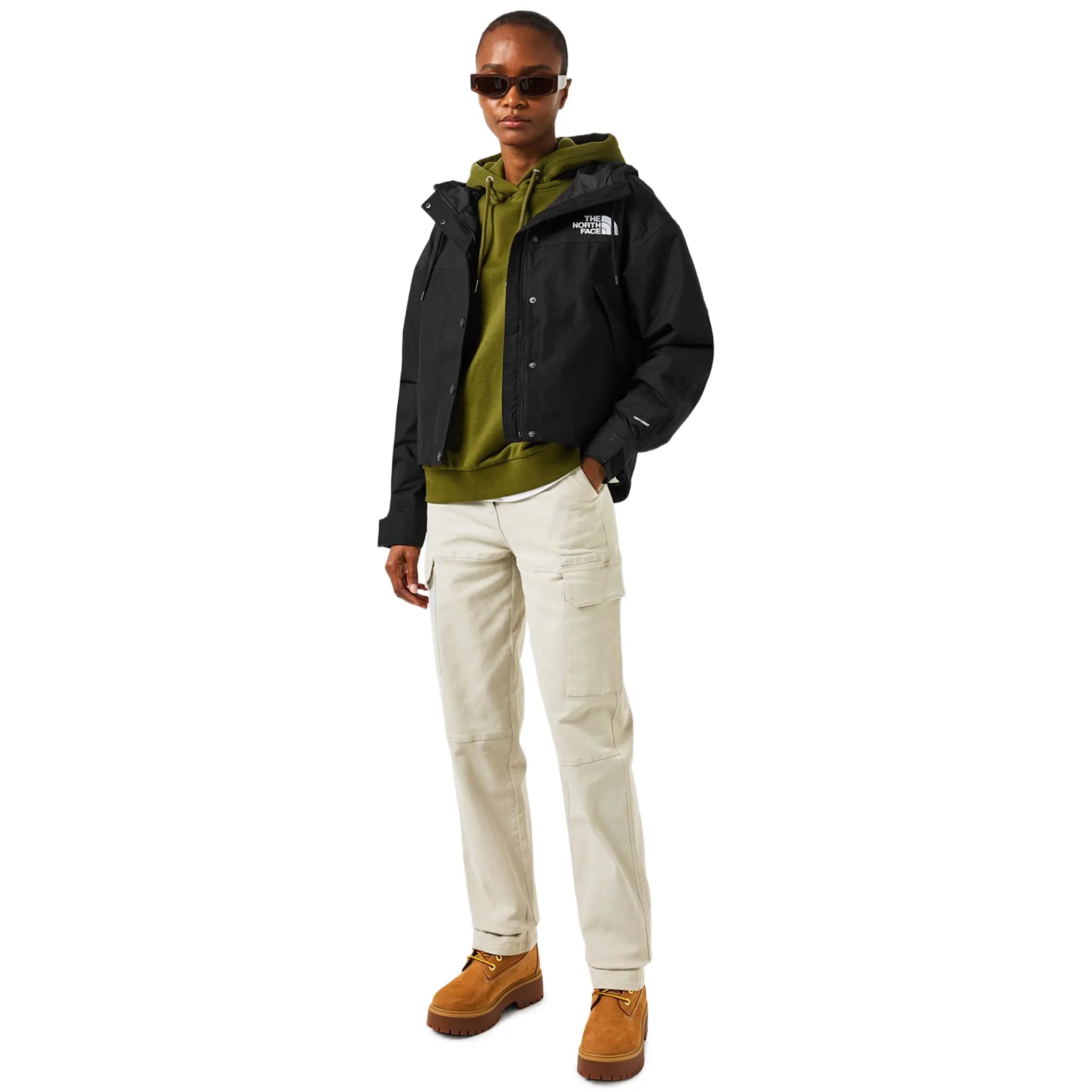 Model View of The North Face Mountain Short Black Jacket