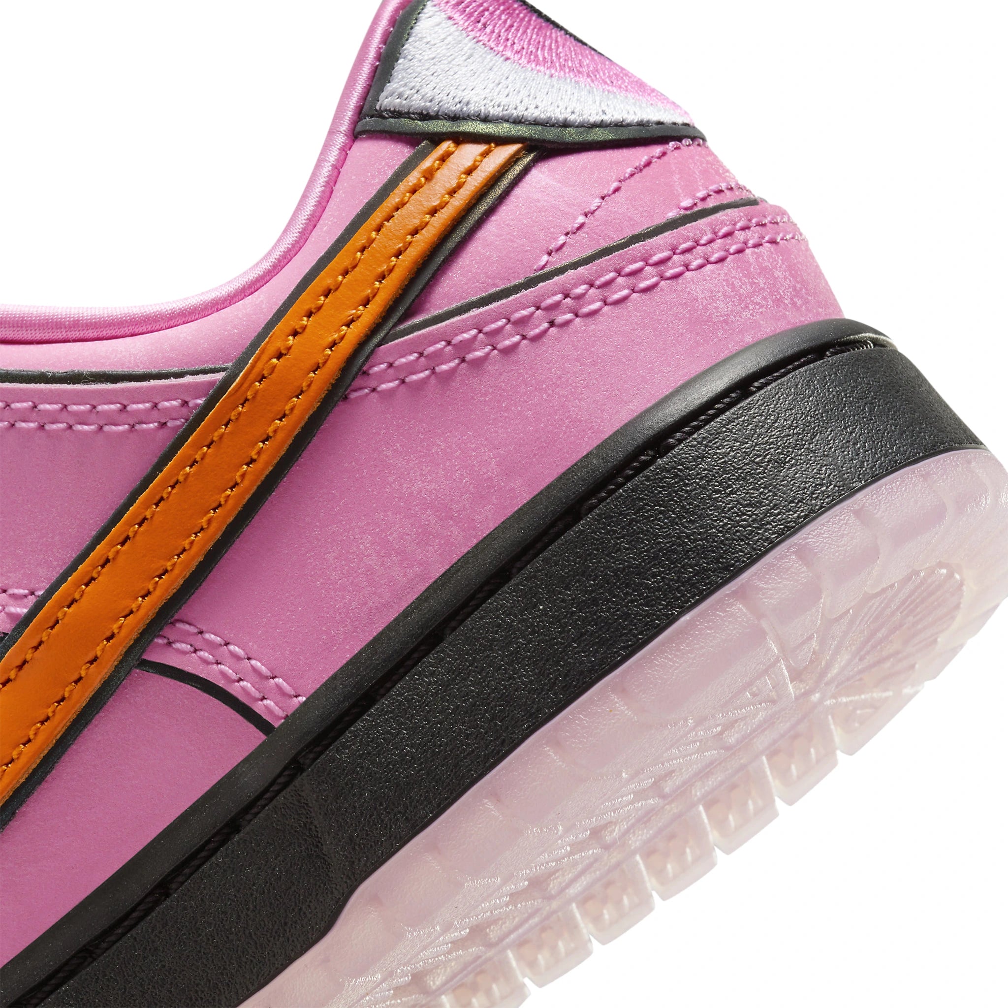 heel logo View of The Powerpuff Girls x Nike SB Dunk Low Blossom (PS)