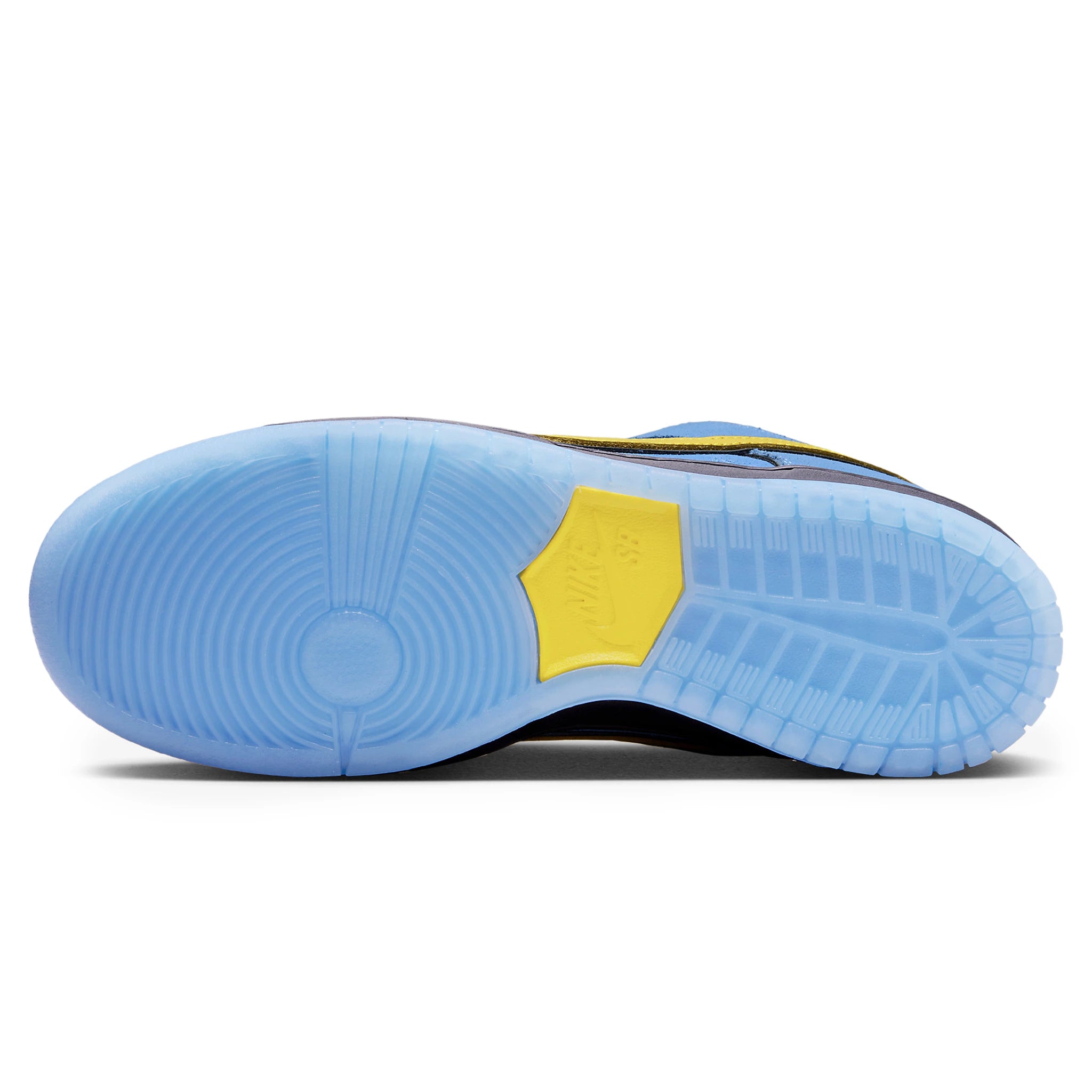 Sole view of The Powerpuff Girls x Nike SB Dunk Low Bubbles FZ8320-400