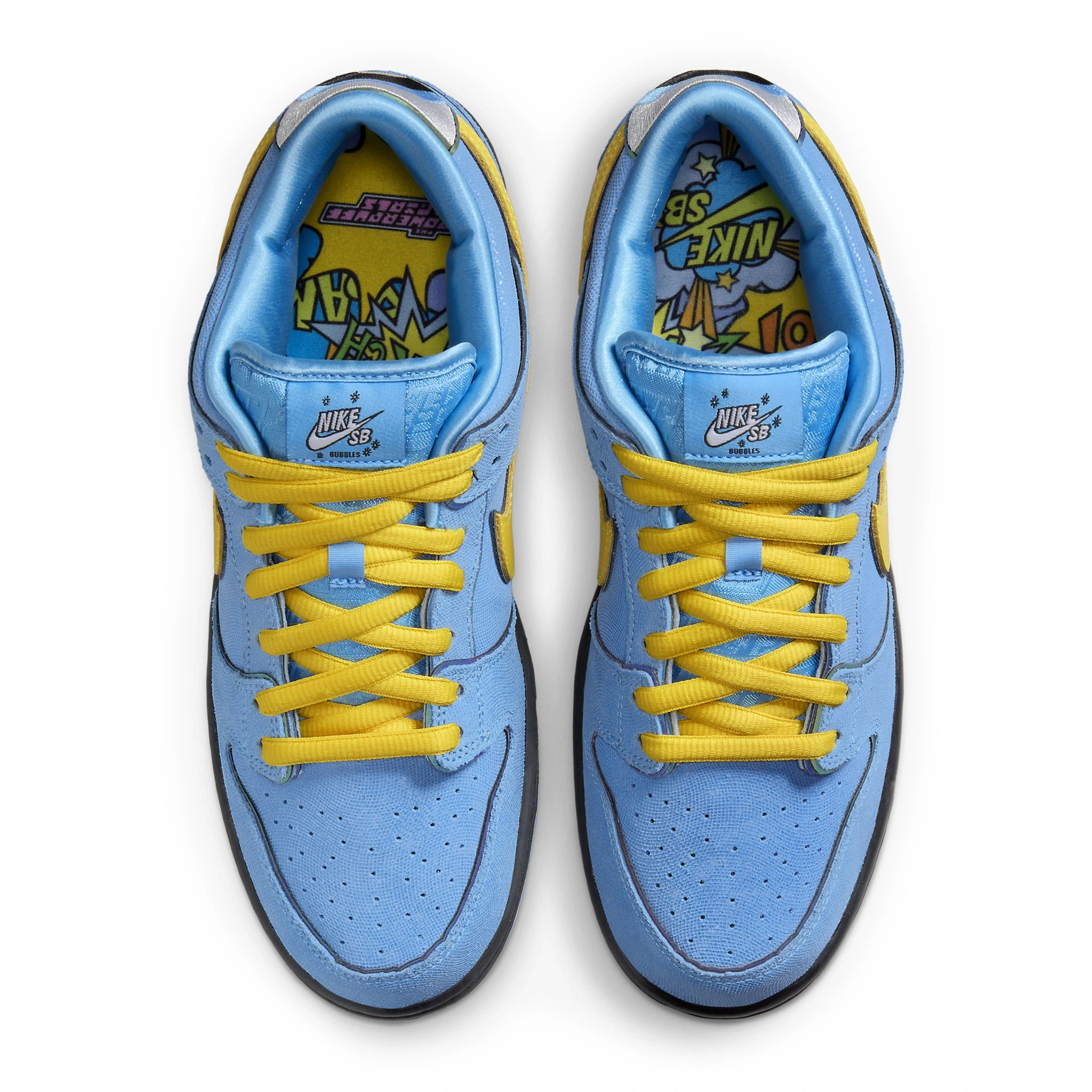 Top view of The Powerpuff Girls x Nike SB Dunk Low Bubbles FZ8320-400
