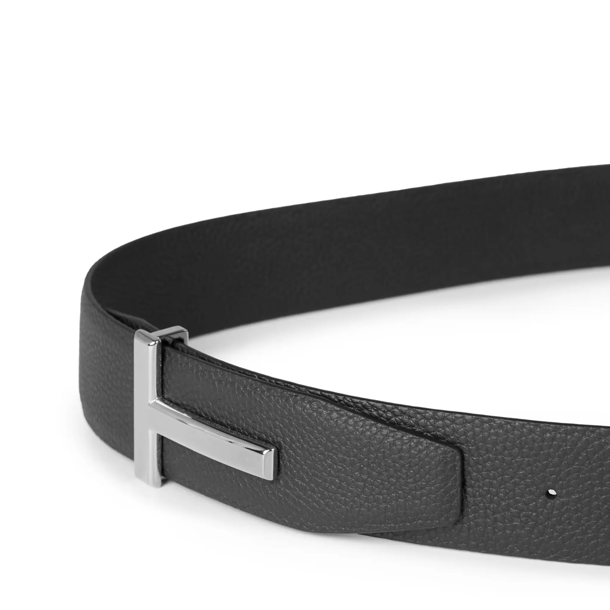 Side view of Tom Ford Reversible T Logo Belt