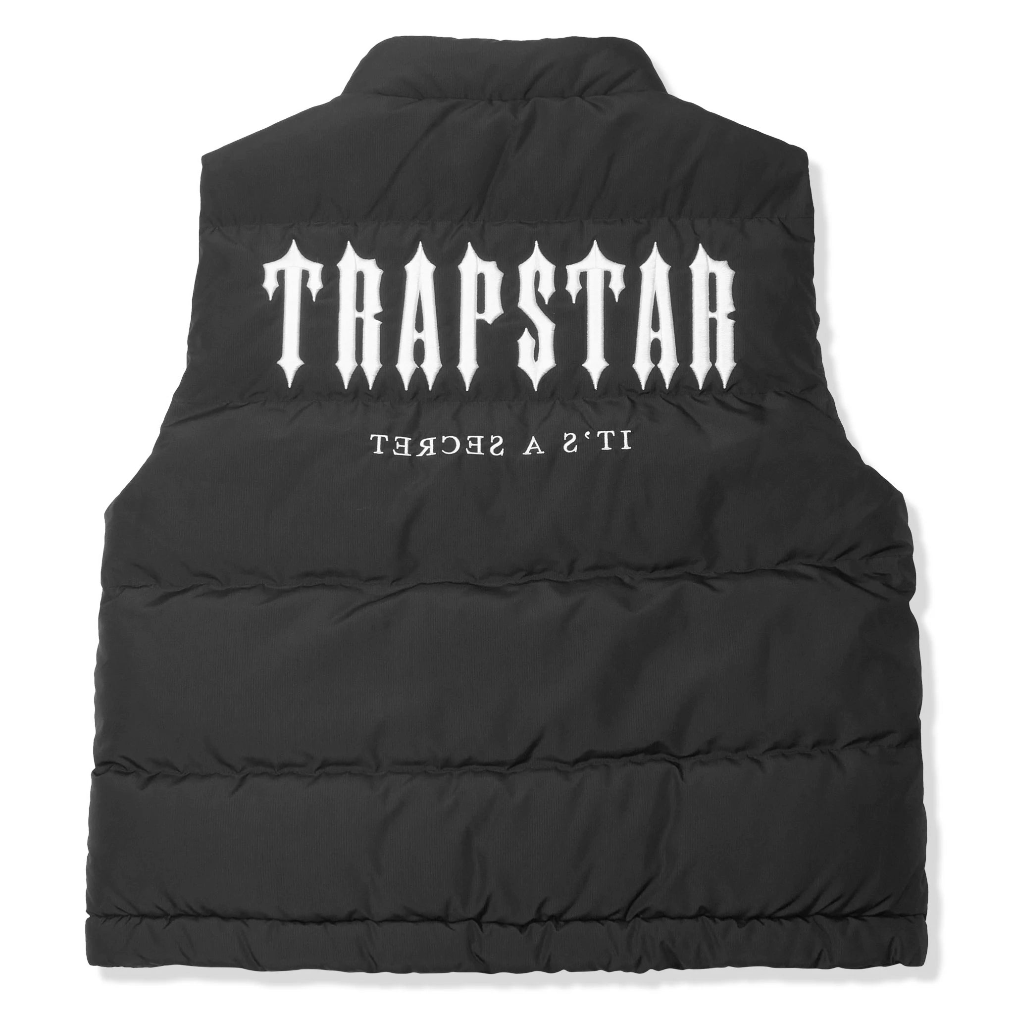 Back view of Trapstar Decoded Black White Gilet
