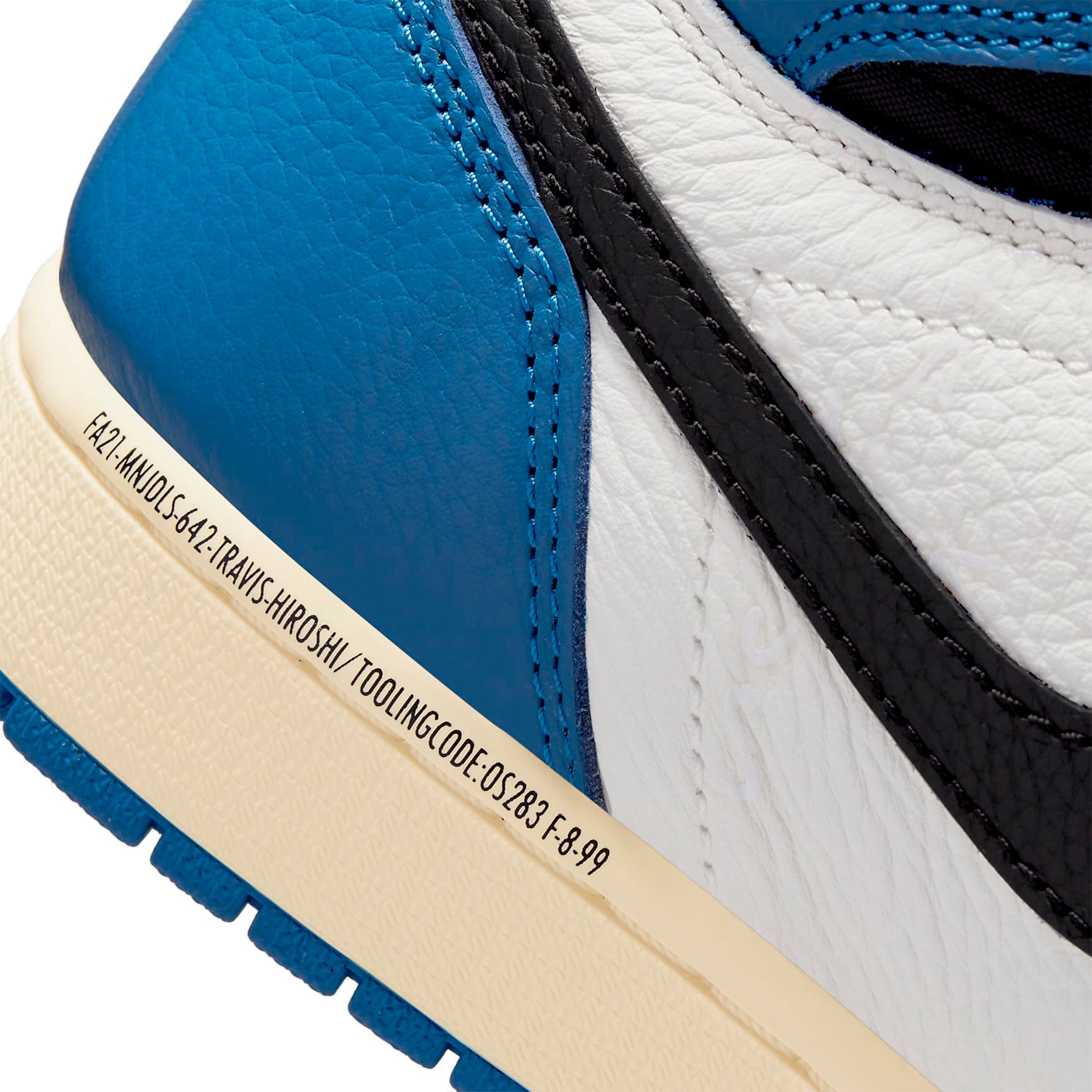 Detail View of Travis Scott x Air Jordan 1 High OG SP Fragment Design DH3227-105