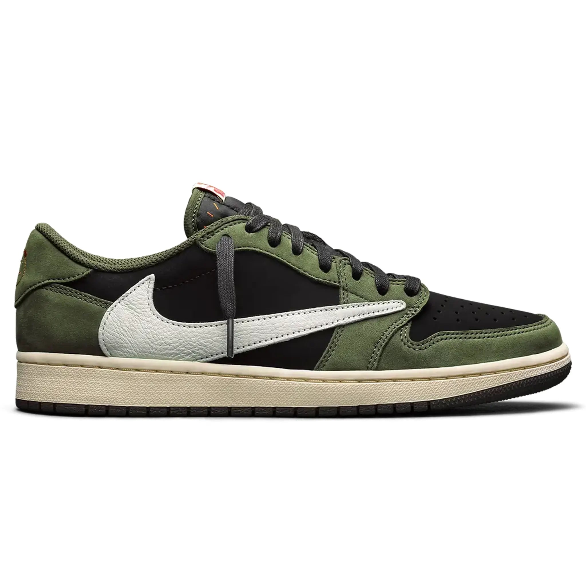 Side view of Travis Scott x Air Jordan 1 Low OG Black Olive DM7866-002