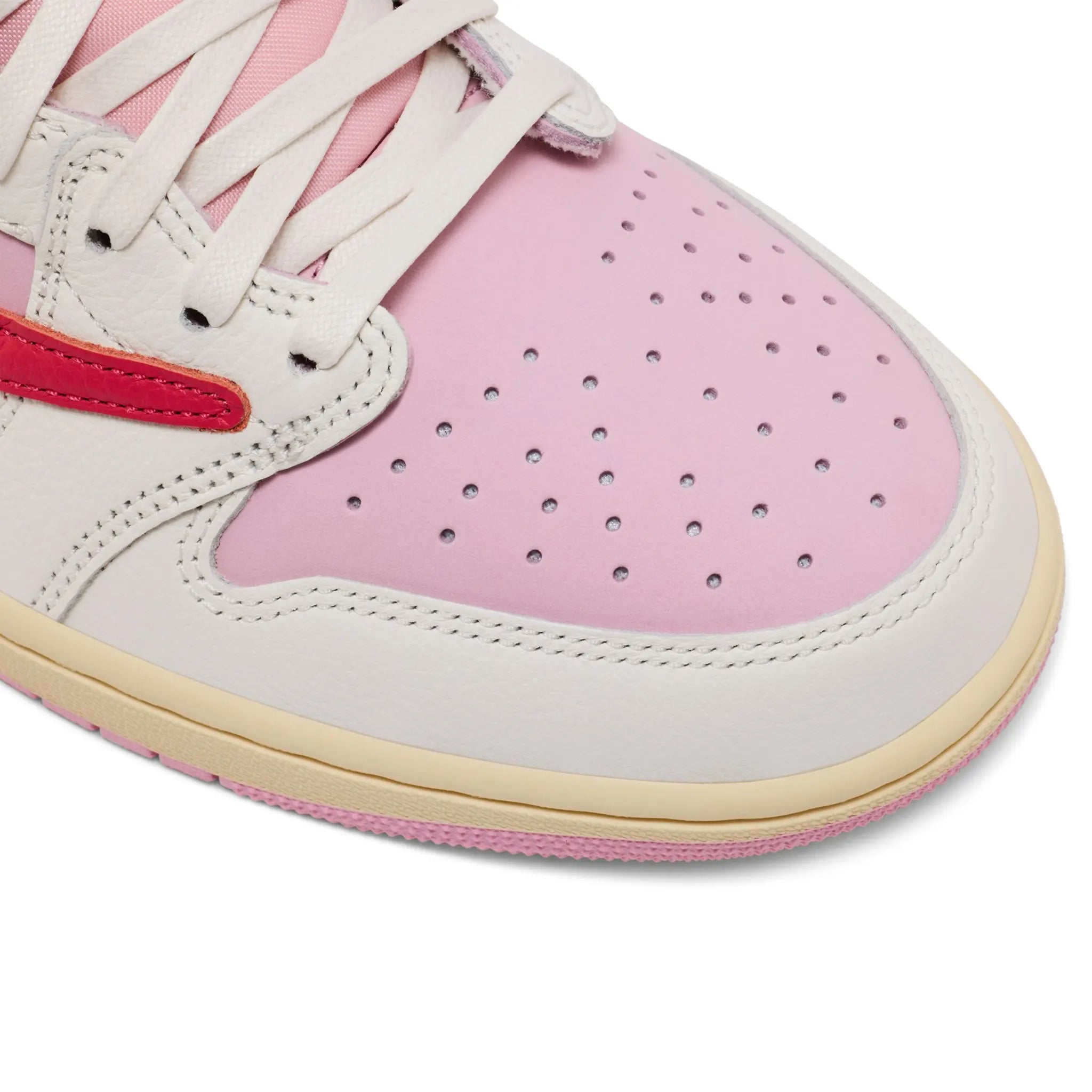 Detailed View of Travis Scott x Air Jordan 1 Low OG Tropical Pink IQ7604-101