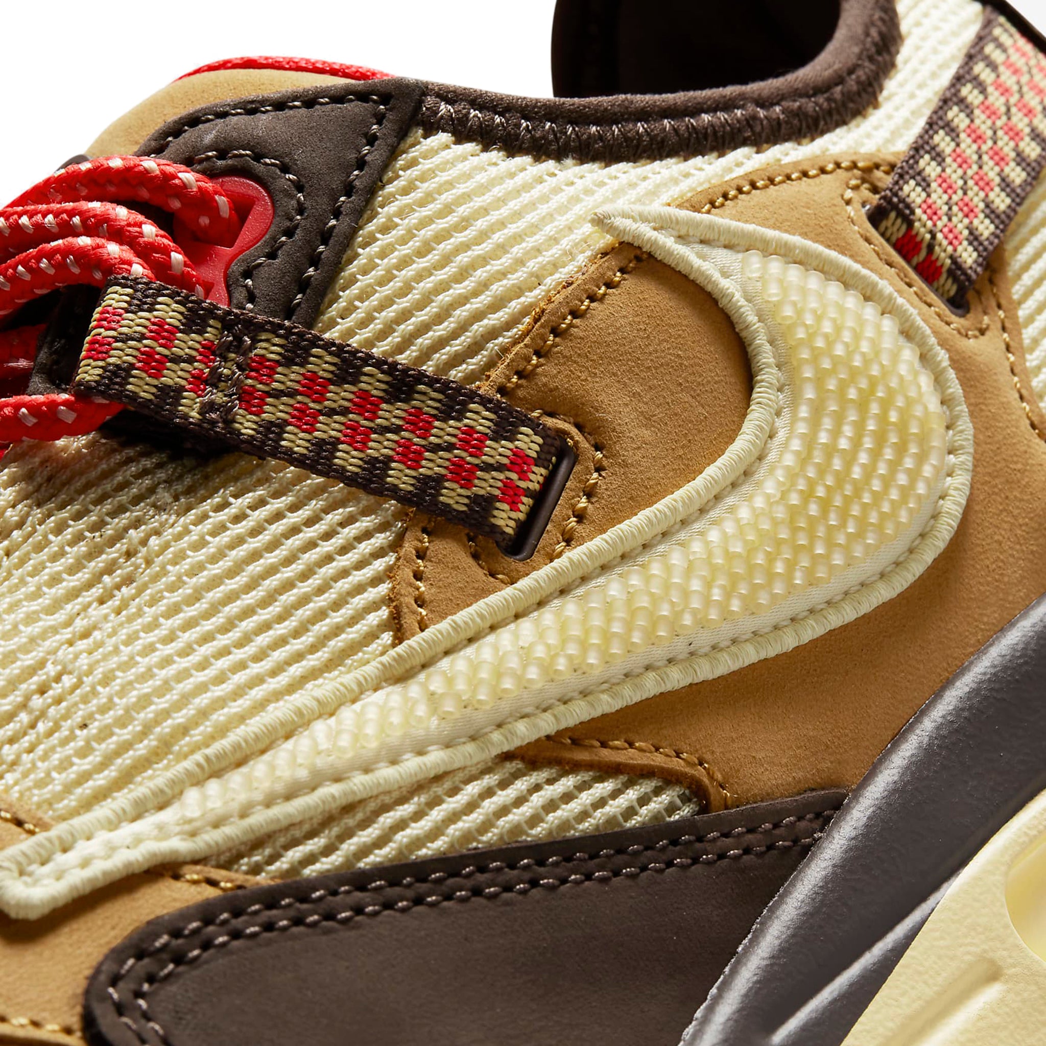 Logo view of Travis Scott x Nike Air Max 1 Baroque Brown DO9392-200