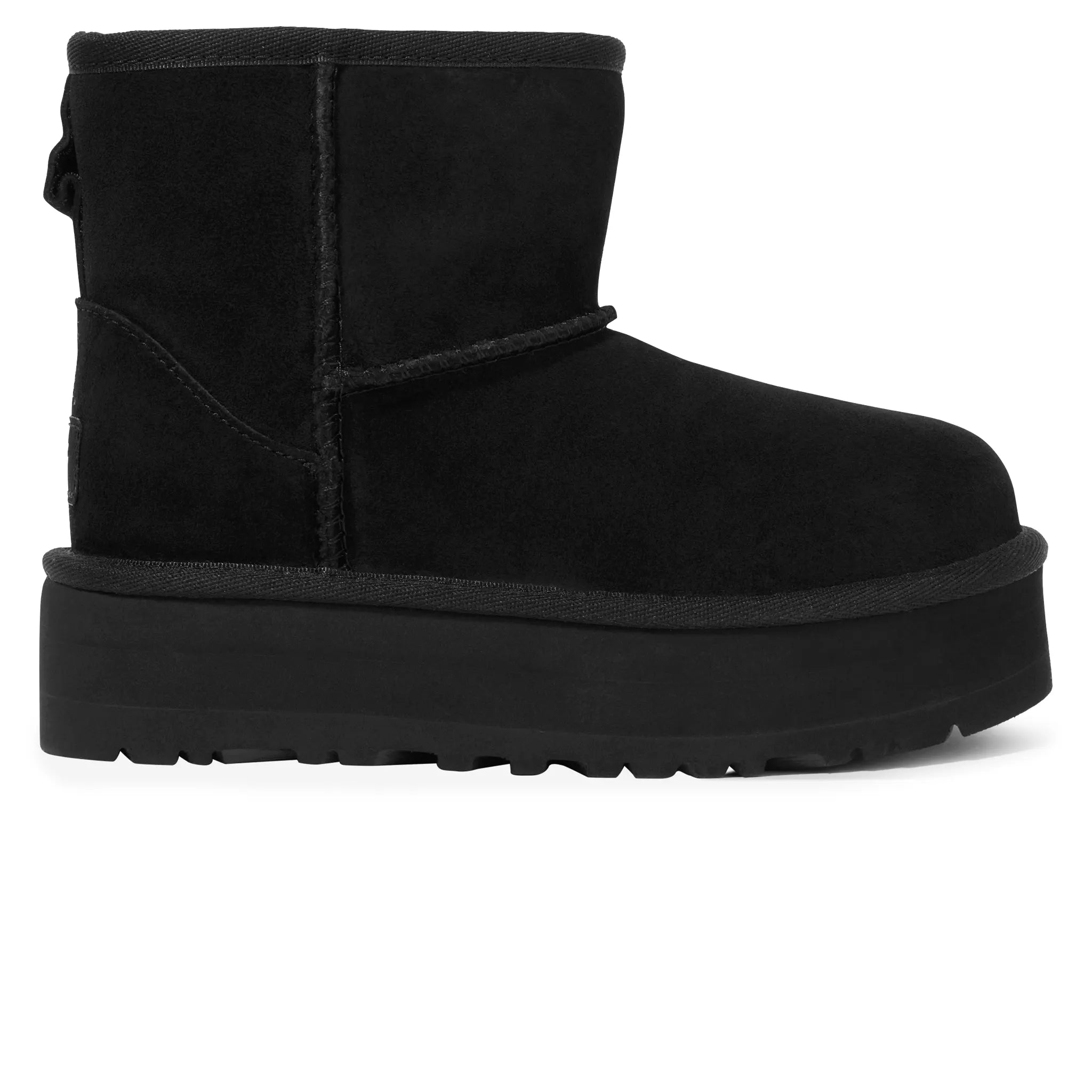 Side View of UGG Classic Mini Platform Girls Black Boots UGGA3021150235