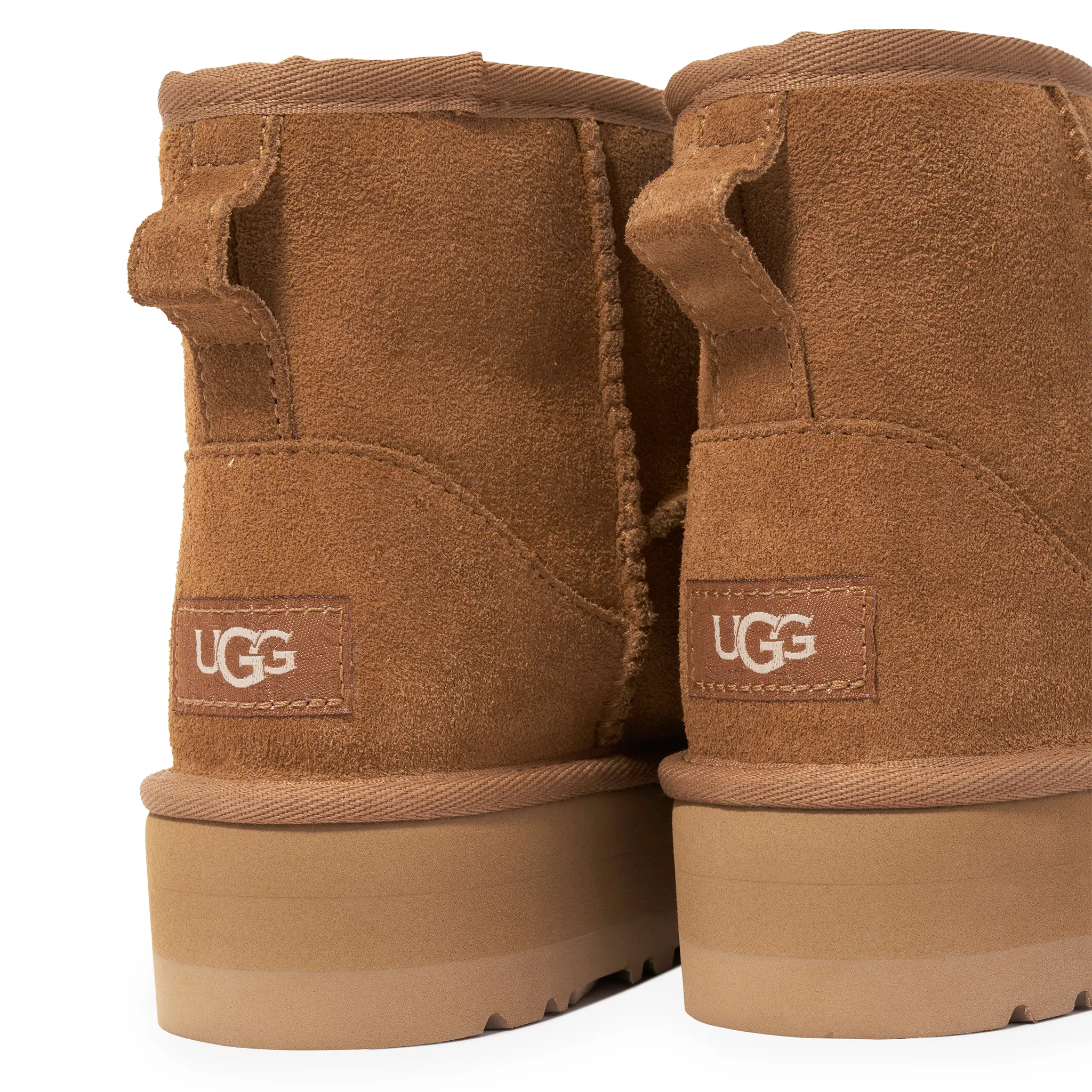 Detailed Side View of UGG Classic Mini Platform Girls Brown Boots UGGA3022154234
