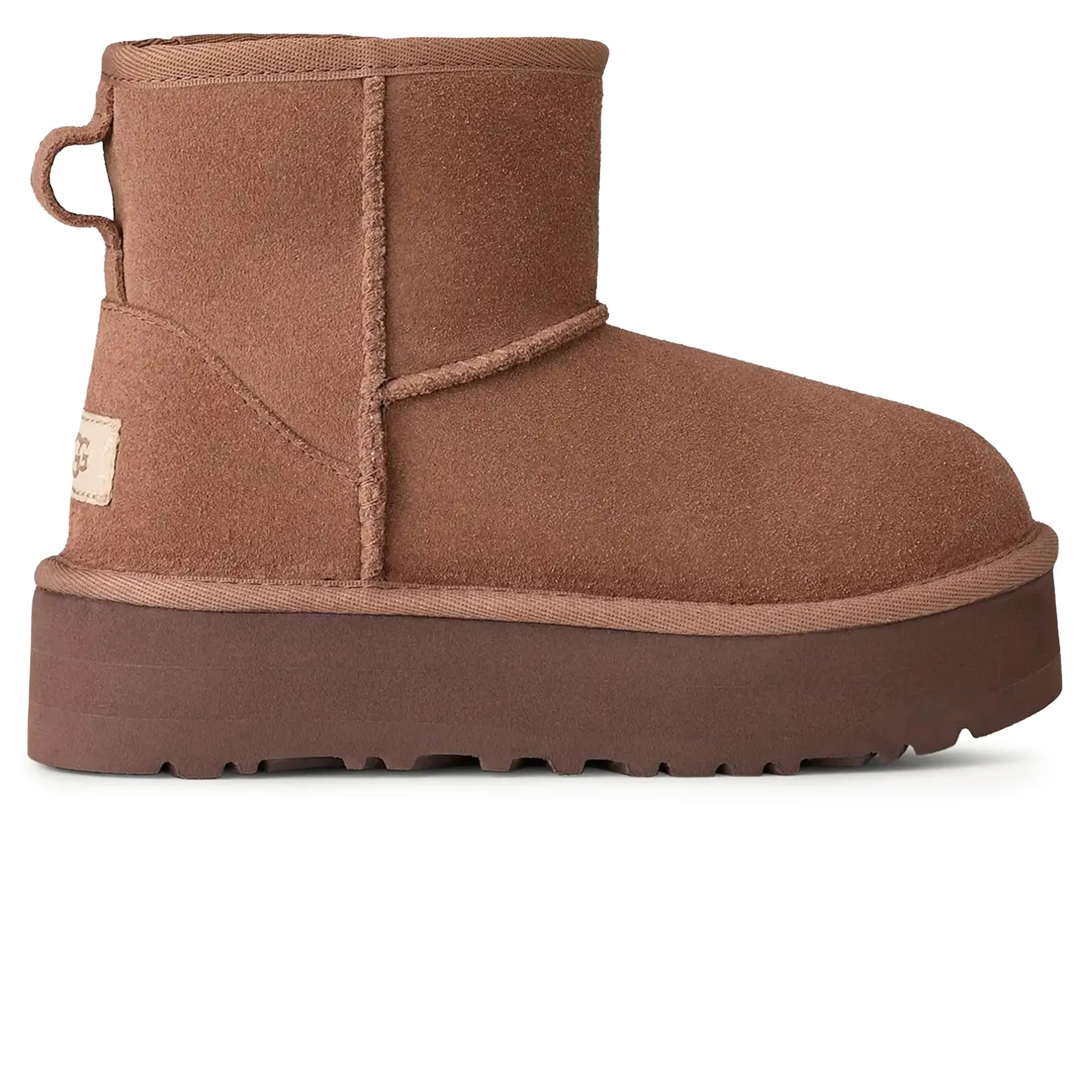 Side View of UGG Classic Mini Platform Girls Brown Boots UGGA5006154228