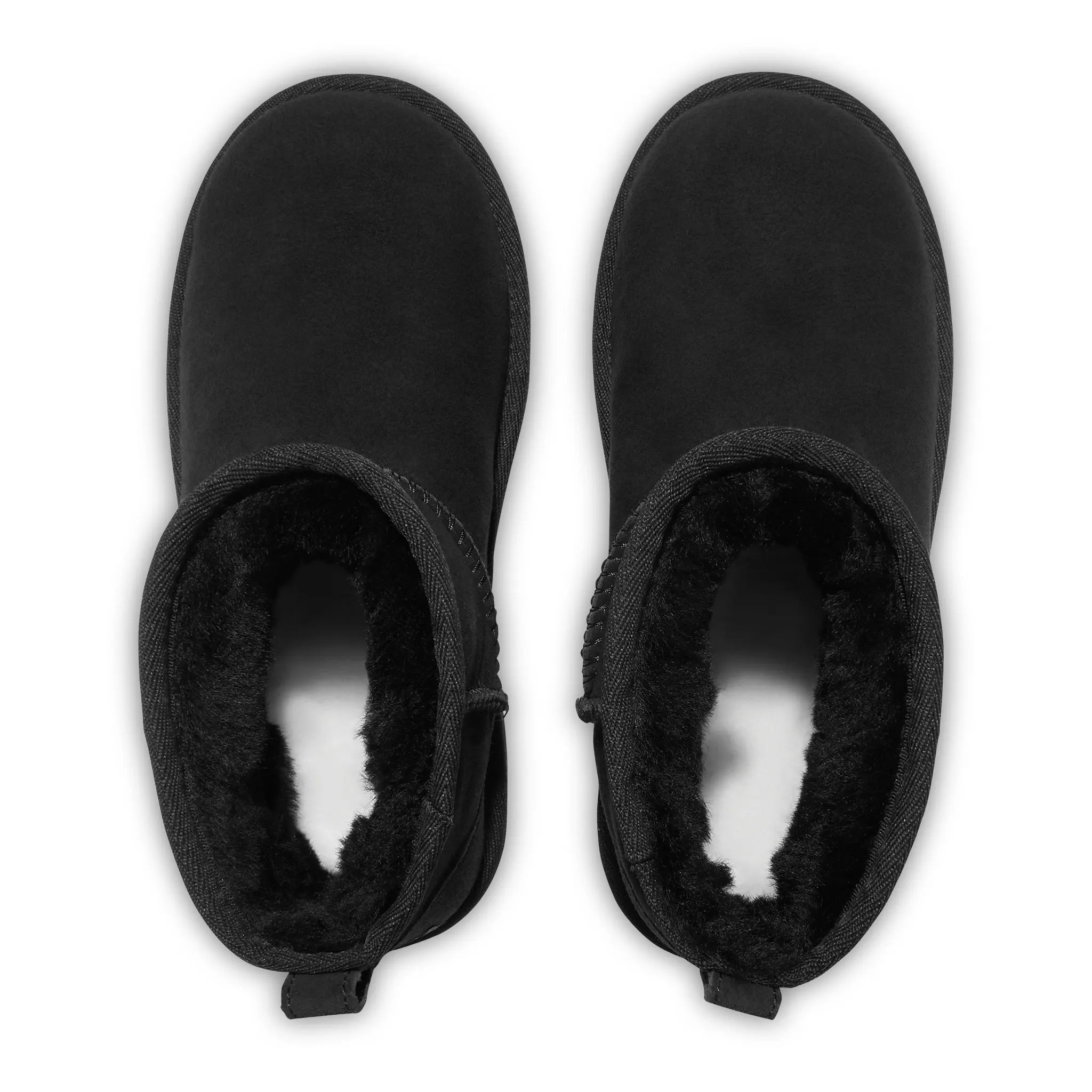 Upper View of UGG Classic Ultra Mini Kids Black Boots UGGS3052150229
