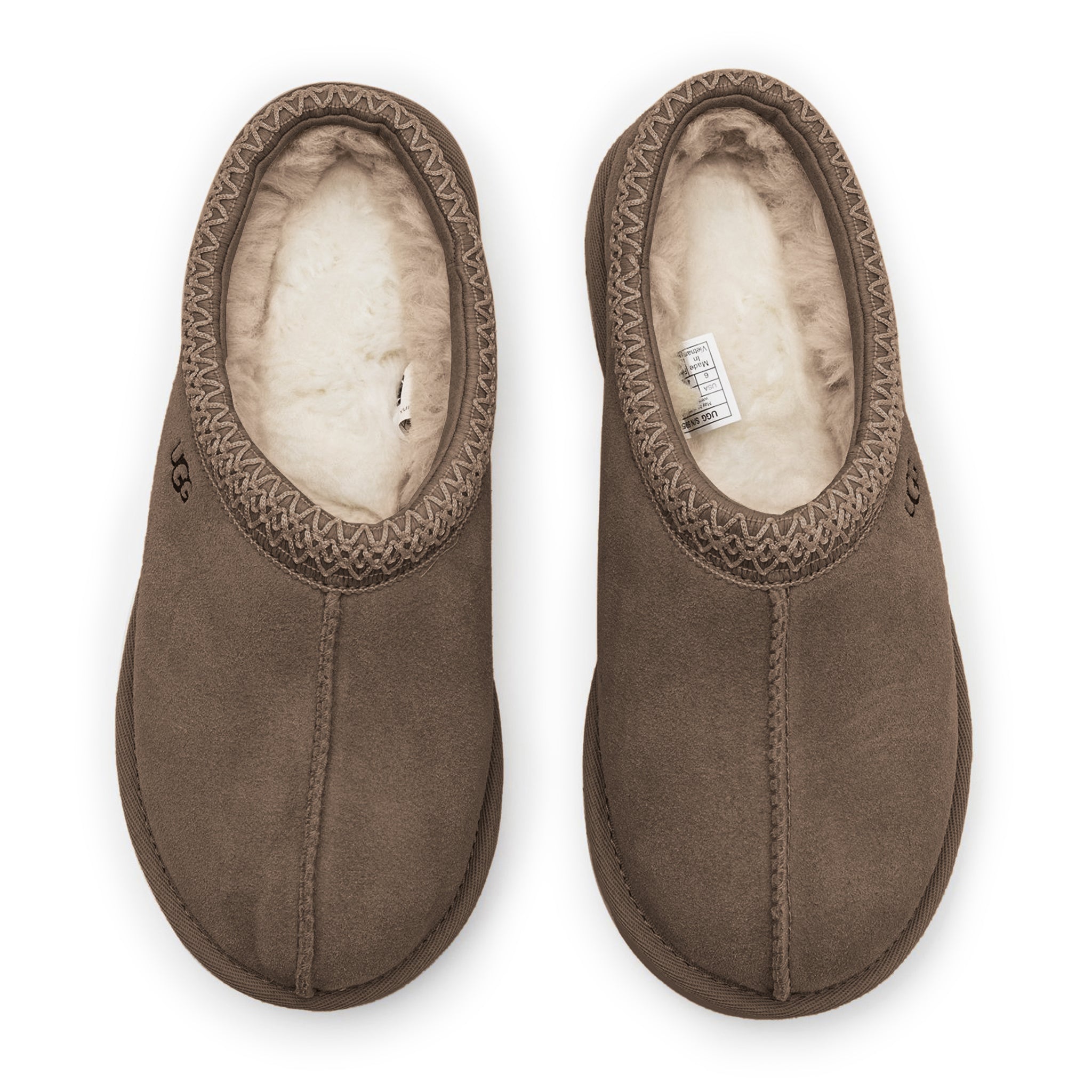 Top view of UGG Tasman Caribou Walnut Slippers (W) 5955-CBNL