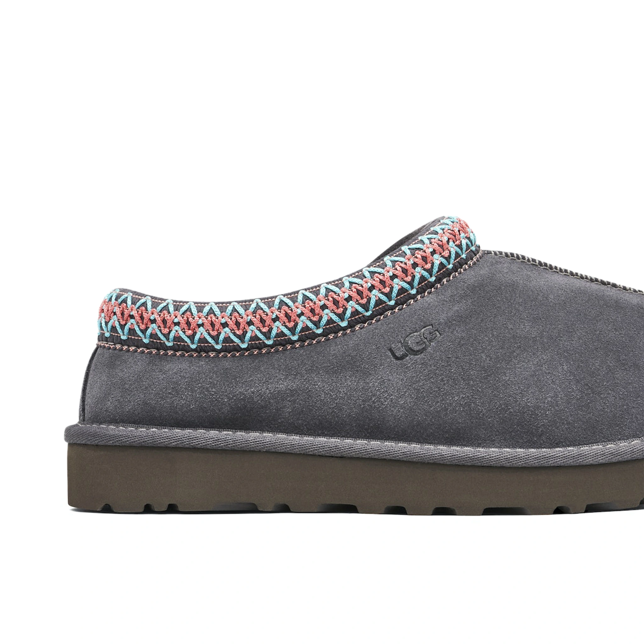 Heel view of UGG Tasman Grey Slippers (W) 5955-DGRY