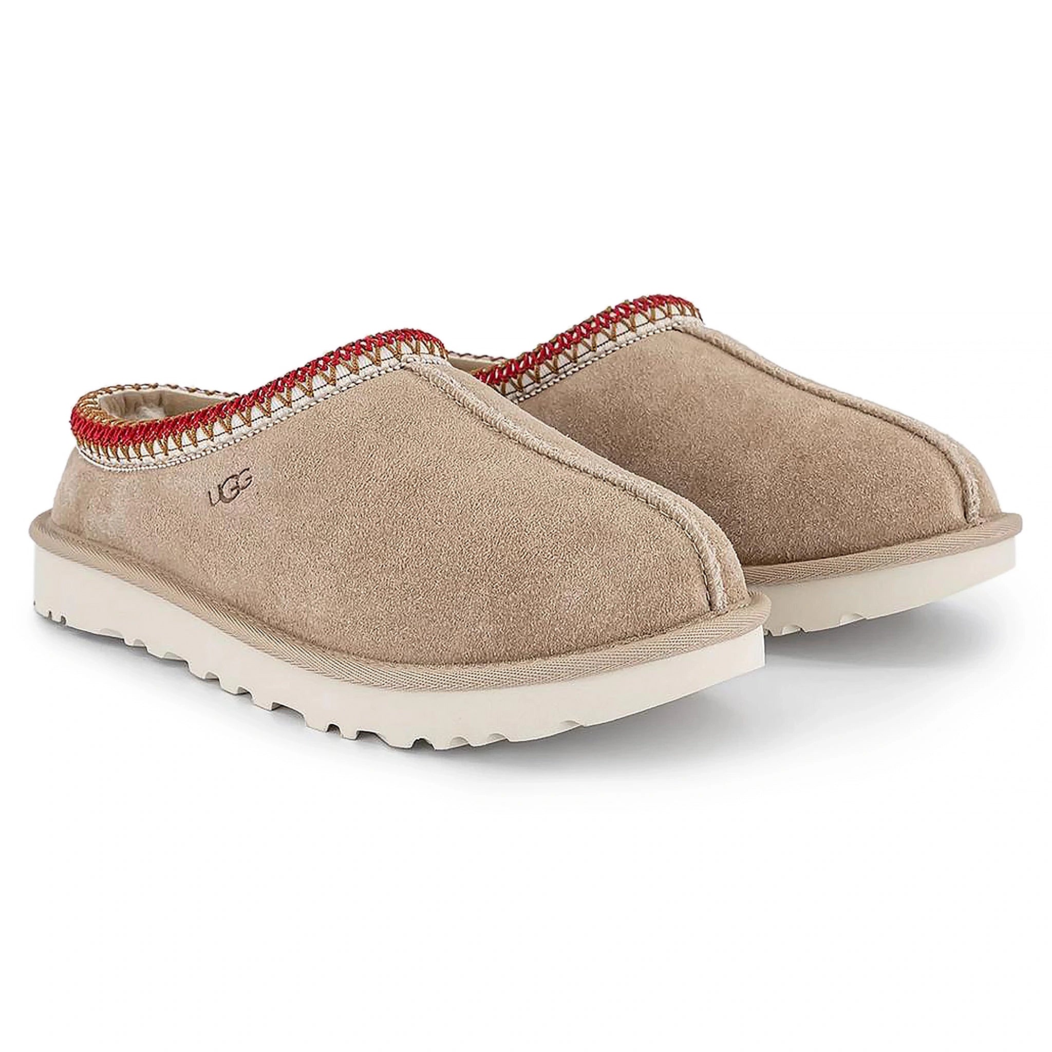 Front side view of UGG Tasman Sand Dark Cherry Slippers (W) 5955-SNDD