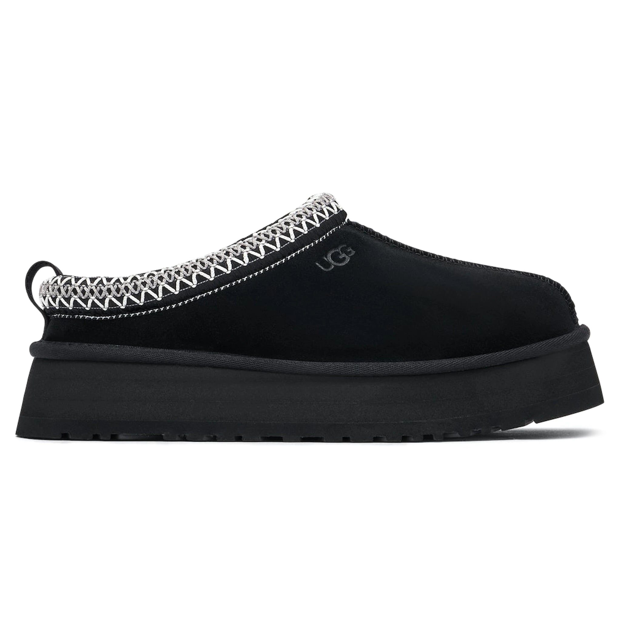 Side view of UGG Tazz Black Slippers (W) 1122553-BLK