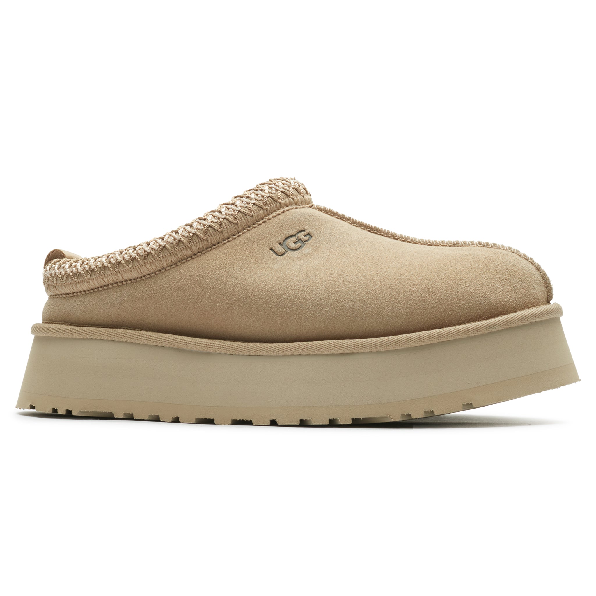Front Side view of UGG Tazz Platform Mustard Seed Slippers (W) 1122553-mdsd