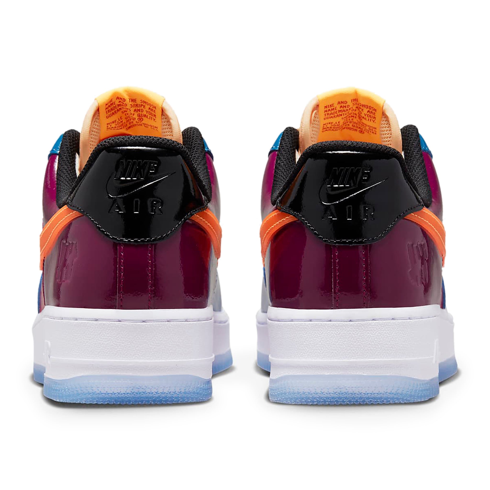 Back view of Undefeated x Nike Air Force 1 Low Multi-Patent DV5255-400