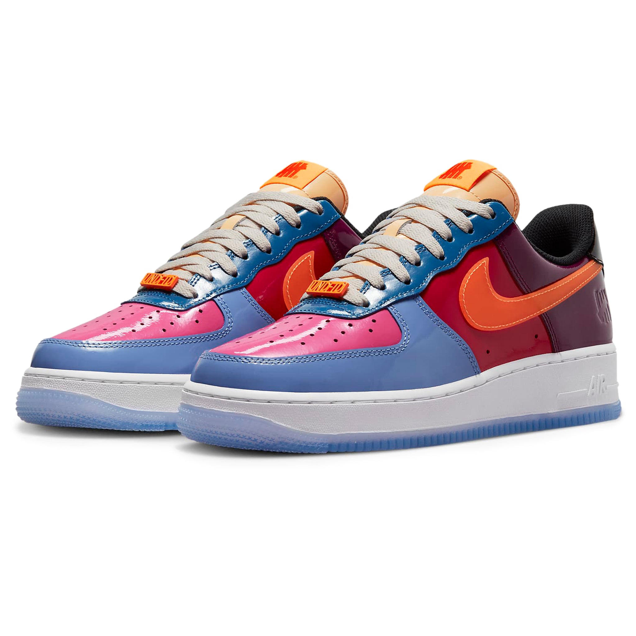 Front side view of Undefeated x Nike Air Force 1 Low Multi-Patent DV5255-400
